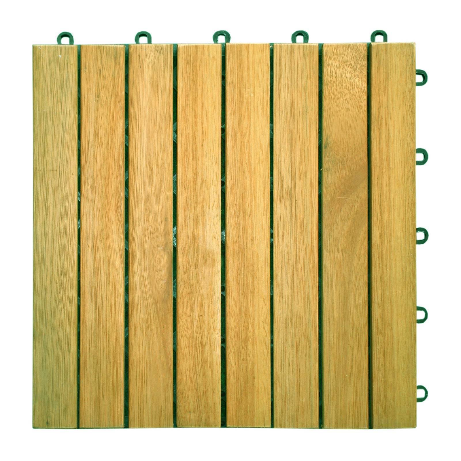 Vifah 8 Slat Acacia Interlocking Deck Tile