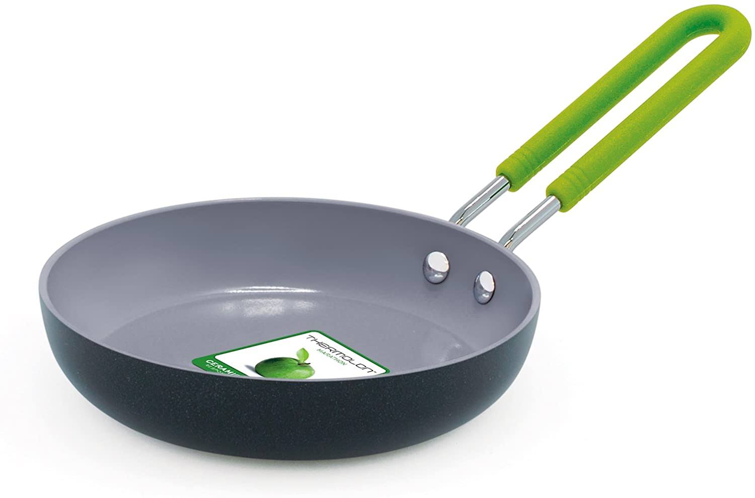 GreenPan 12.5 cm Ceramic Non Stick Round Open Fry Pan with Silicone Sleeve