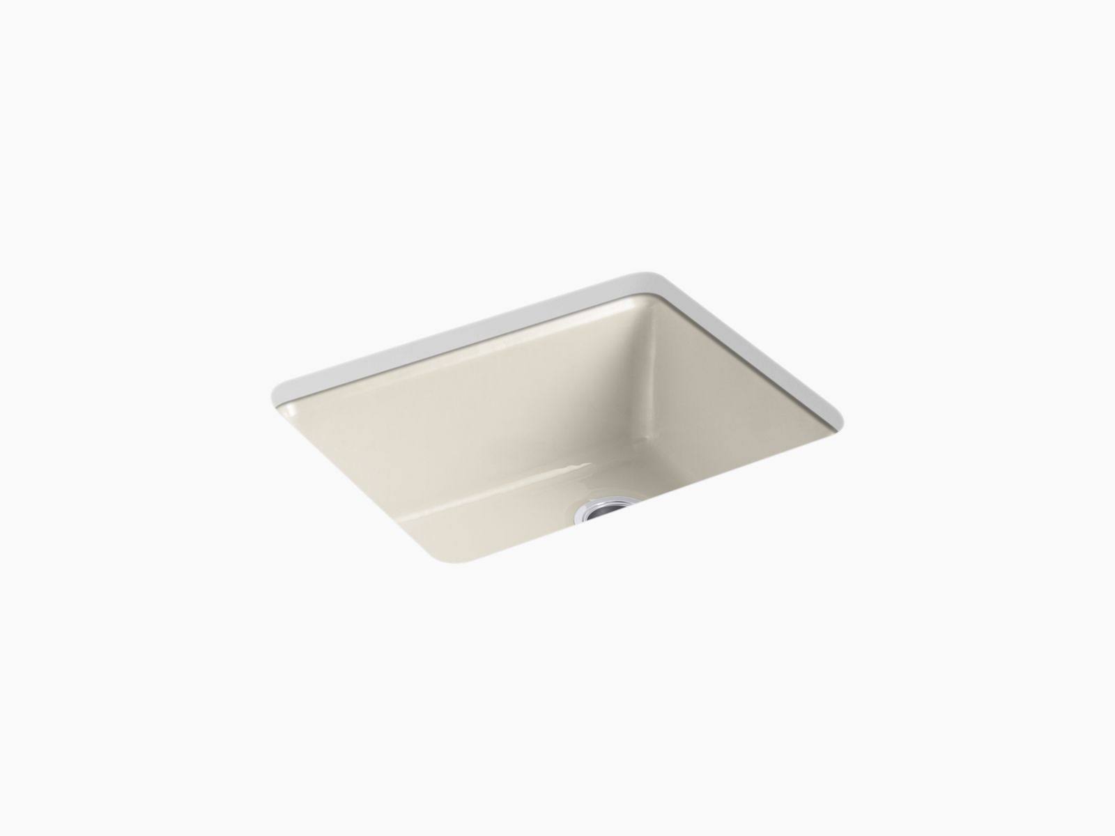 Kohler K-5872-5UA1-G9 Sandbar Riverby 25x22 Undermount Single Bowl Kitchen Sink with Basin Rack