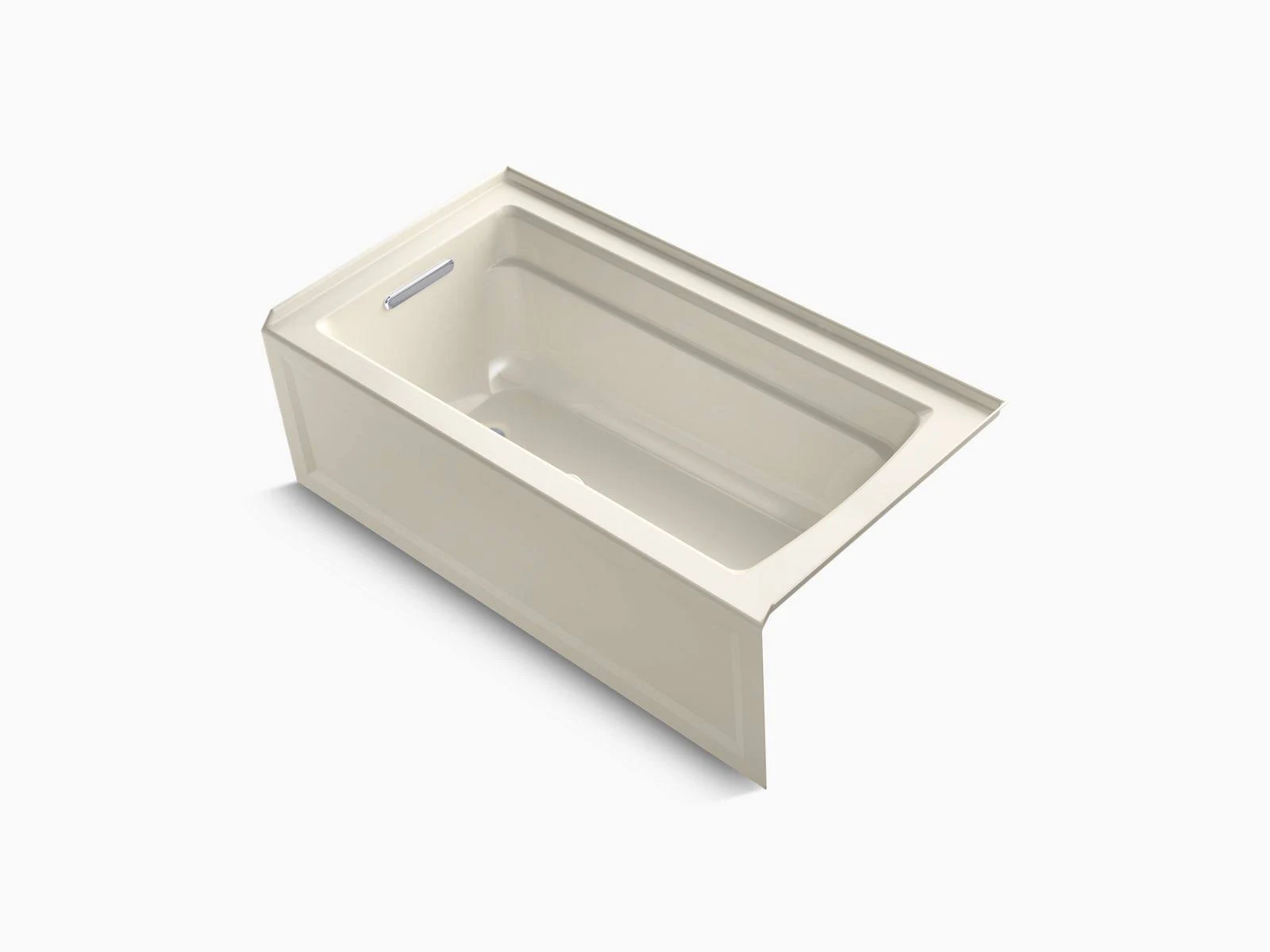 Kohler 1123-LA-47 Archer 60x22 x 32x22 Alcove Bath with Integral Apron, Integral Flange and Left-Hand Drain - Almond