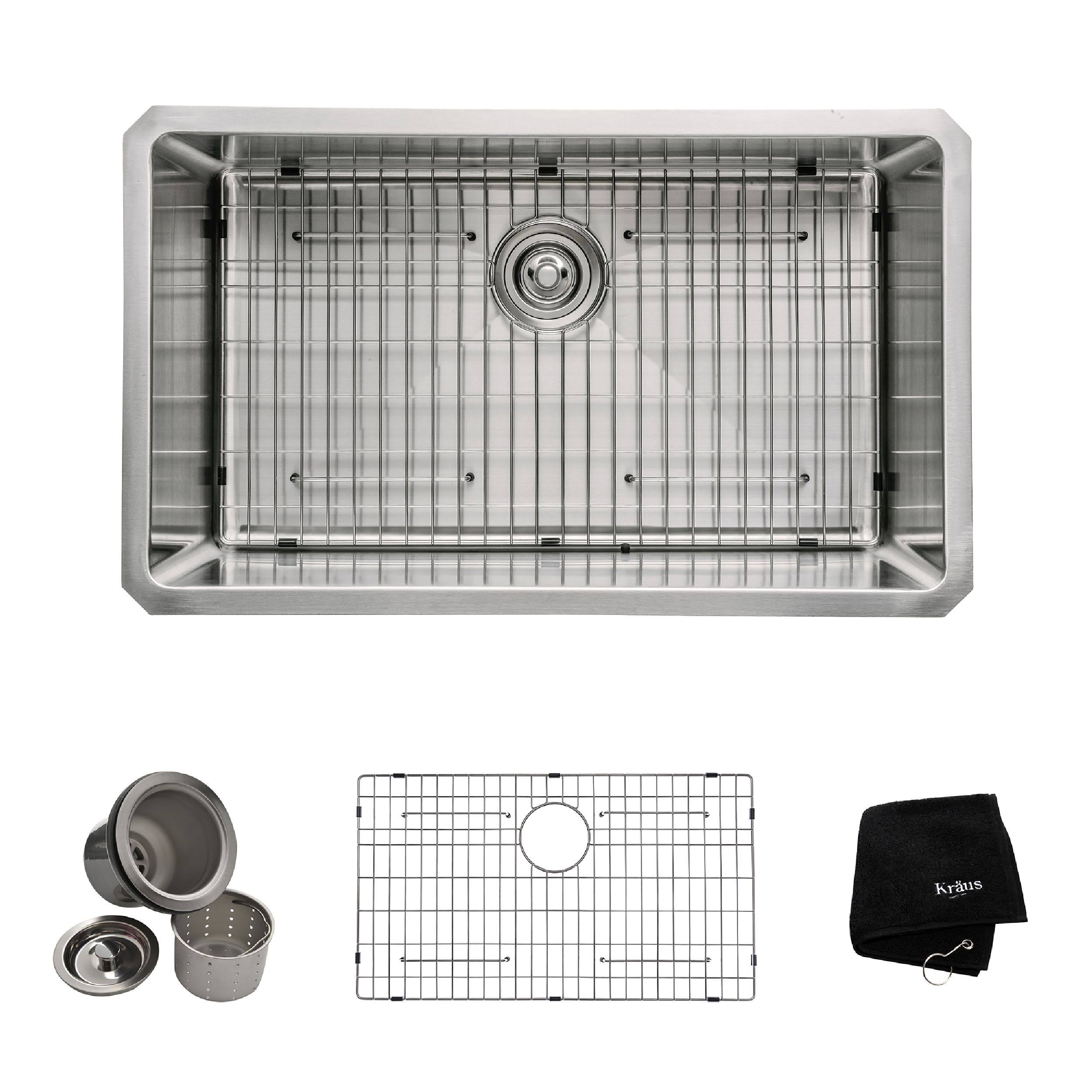 Kraus 30-Inch Undermount Single Bowl Stainless Steel Kitchen Sink