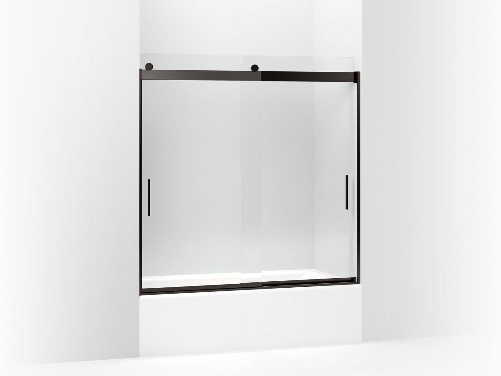 Kohler Sliding Bath Door w/Clear Glass u0026 Handles Bronze, K-706002-L-ABZ