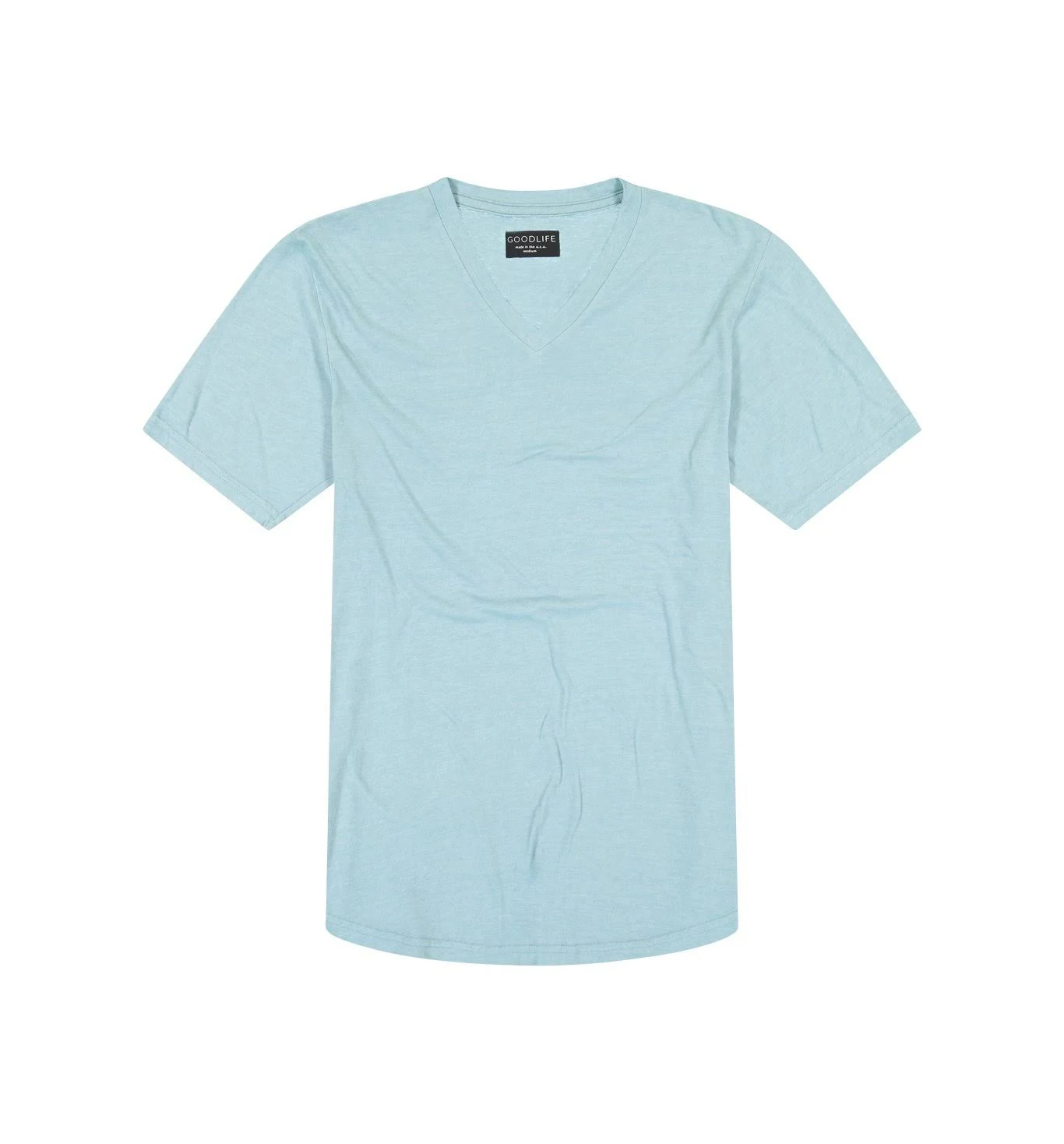 Goodlife Men&s Tri-Blend Scallop V-Neck T-Shirt | Cameo Blue