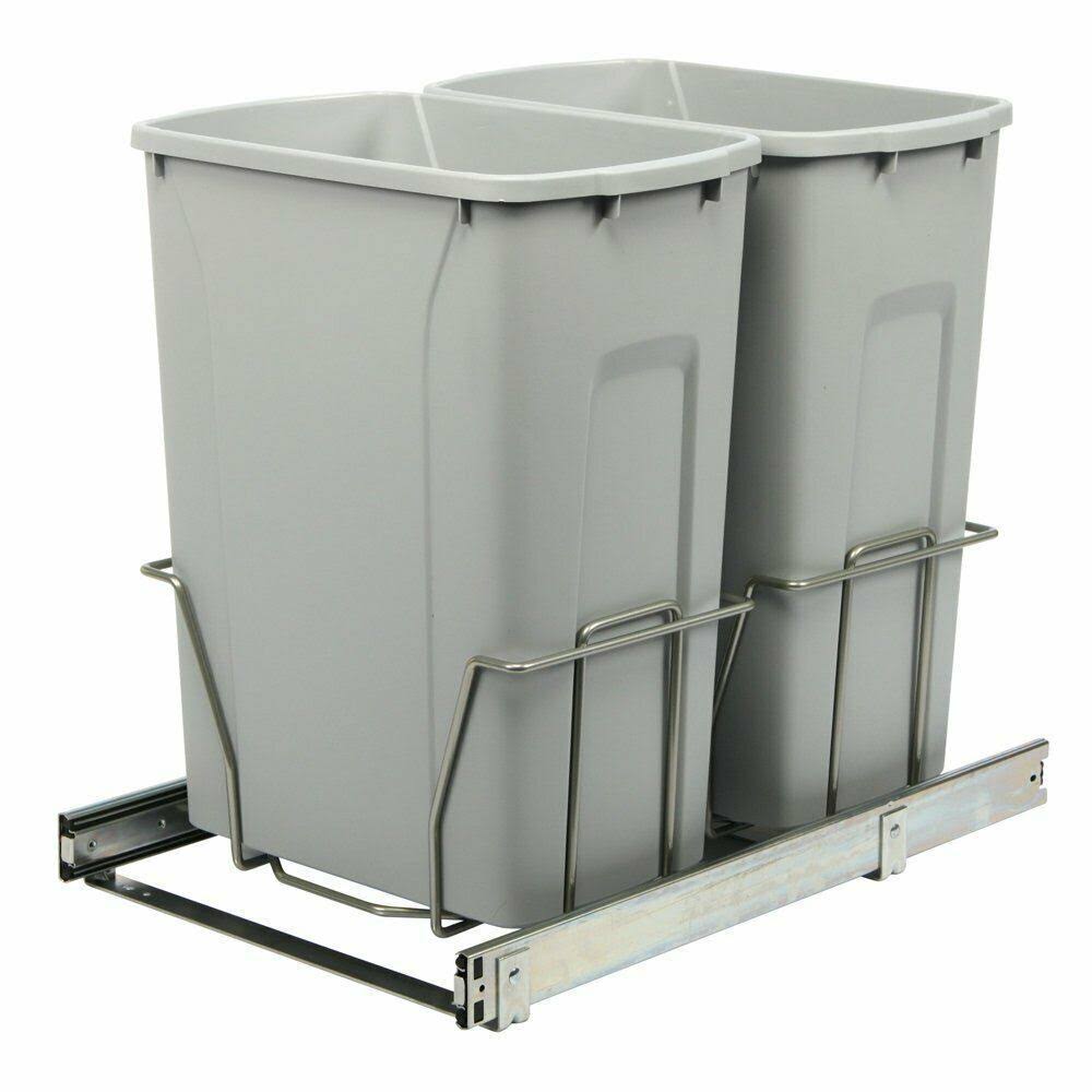 Knape u0026 Vogt PSW15-2-35-R-P In-Cabinet Pull Out Trash Can