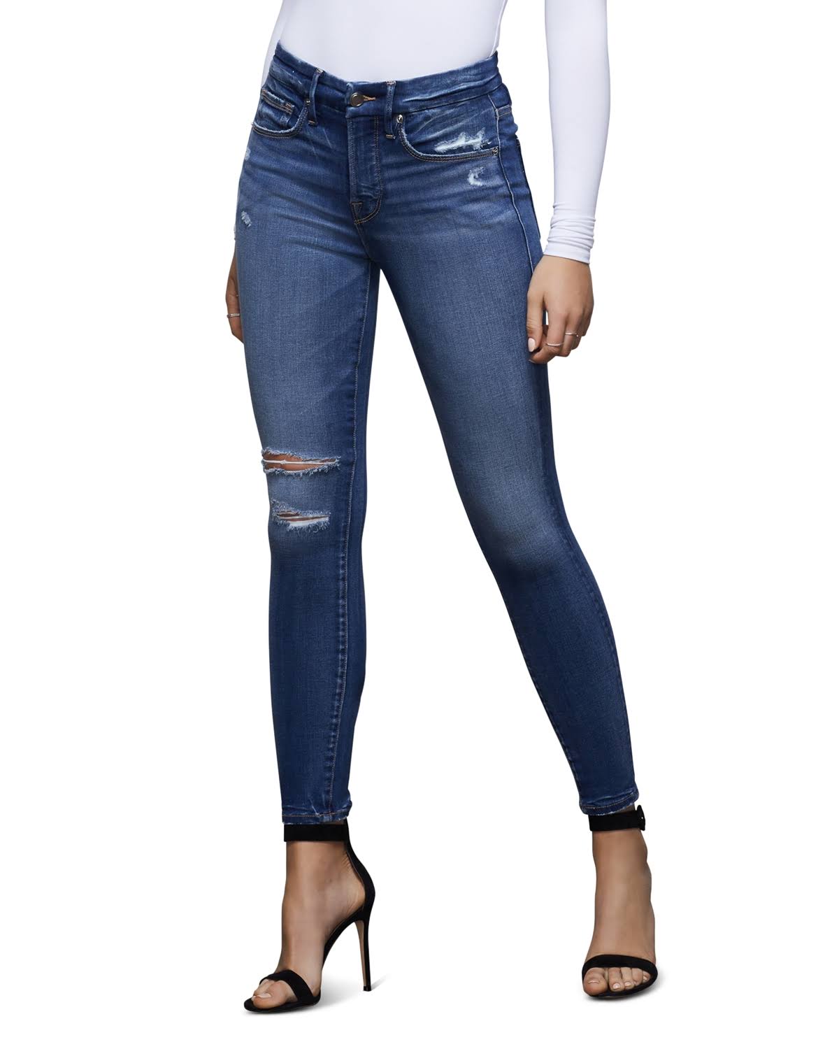 Good American Good Legs Crop Jeans, Blue377, Women&s, 24