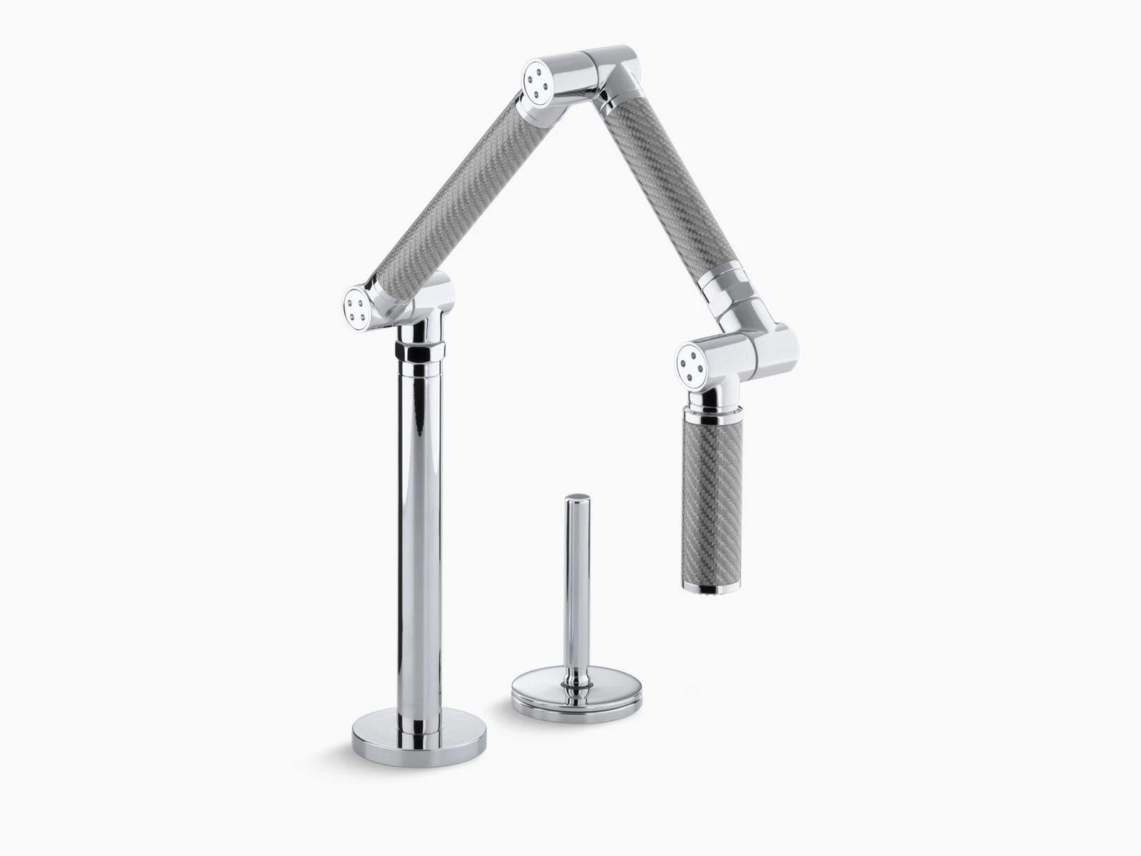 KOHLER K-6227-C11-CP Karbon Articulating Deck-Mount Kitchen Faucet, Polished Chrome