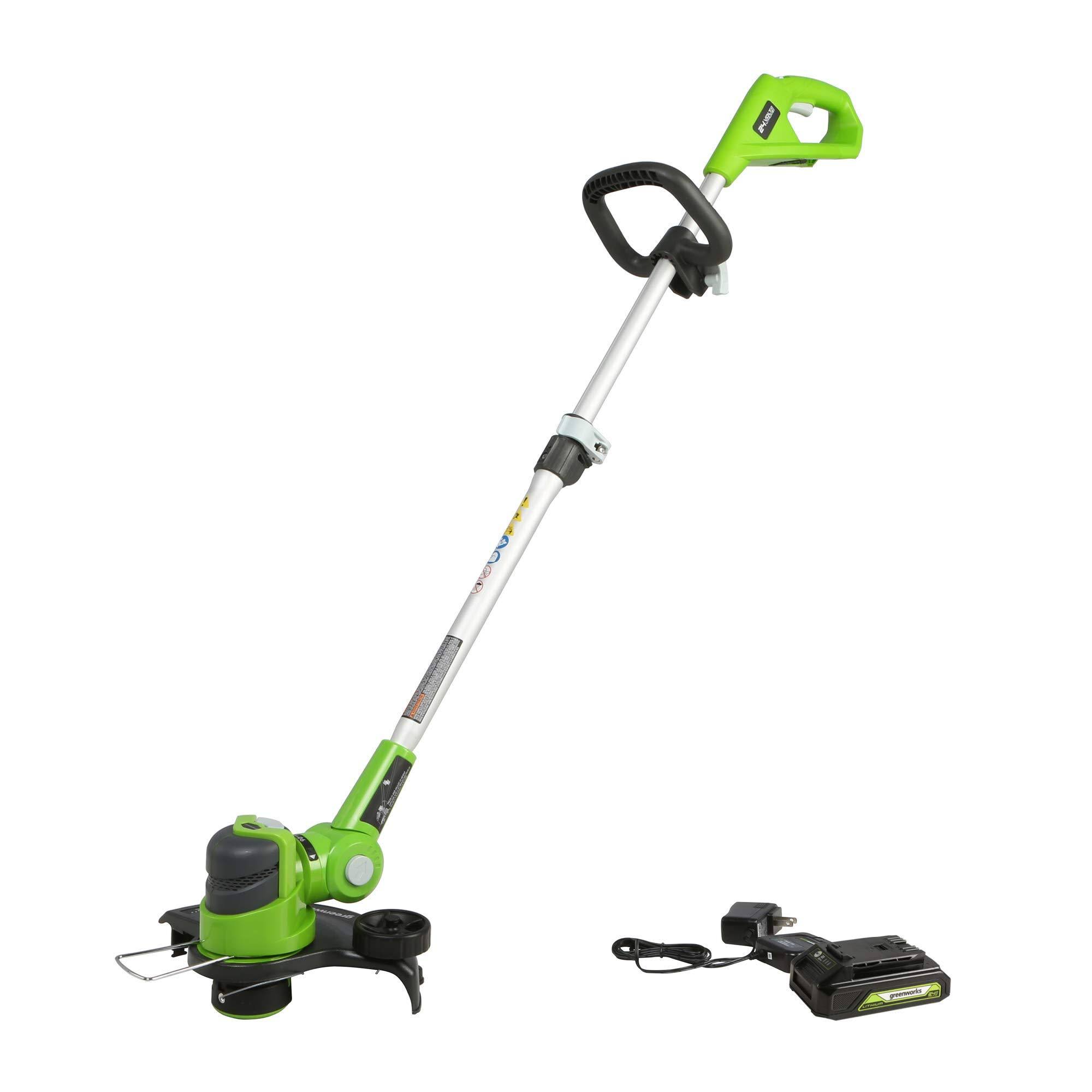 Greenworks 24V 12x22 String Trimmer, 2Ah USB Battery and Charger Included ST24B215