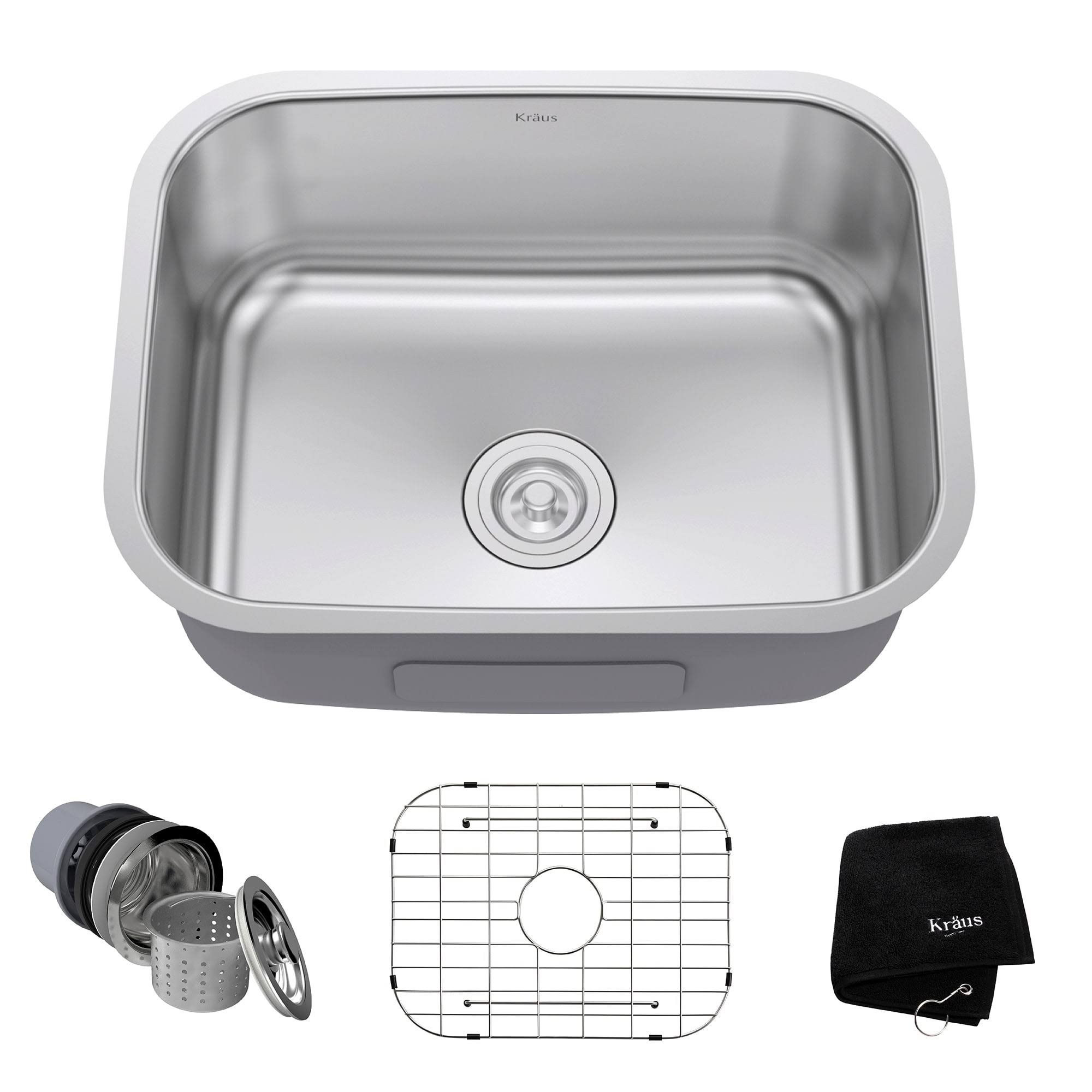Kraus KBU12 Stainless Steel 23x22 Undermount Single Bowl Kitchen Sink