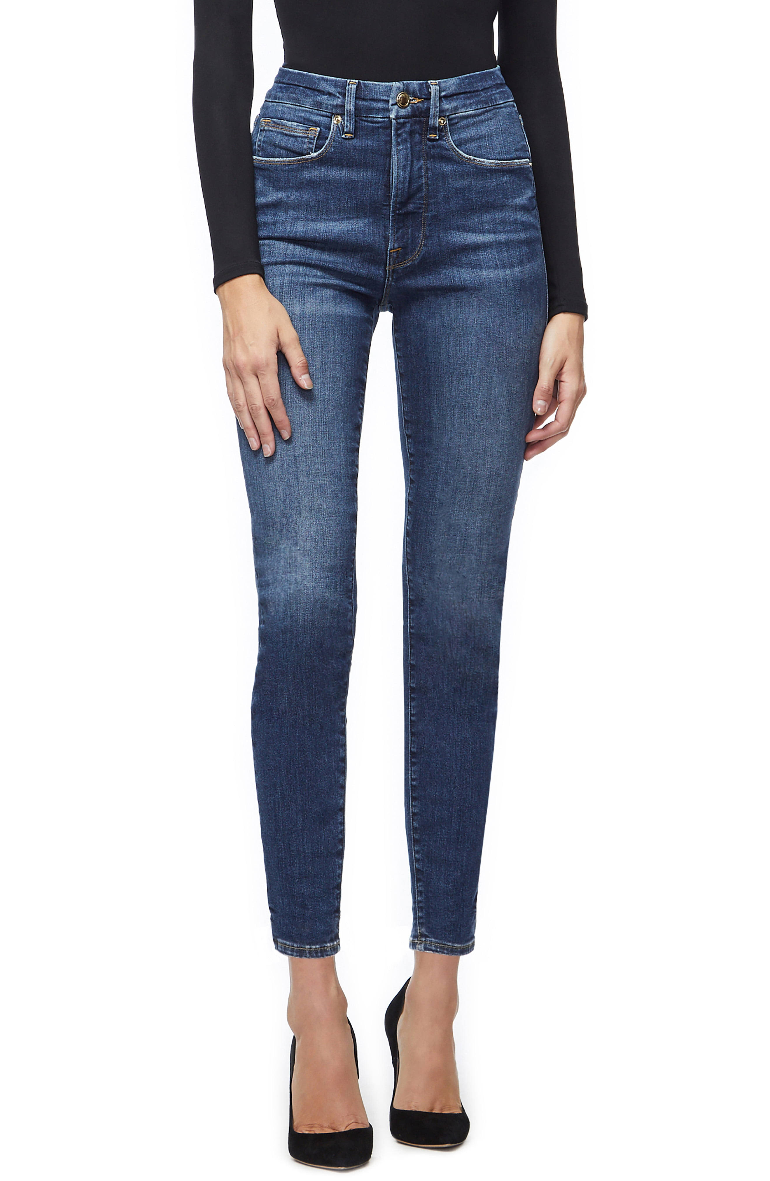 Good American Women&s Good Legs High Rise Skinny Jeans in Blue265 - Blue - Size 20