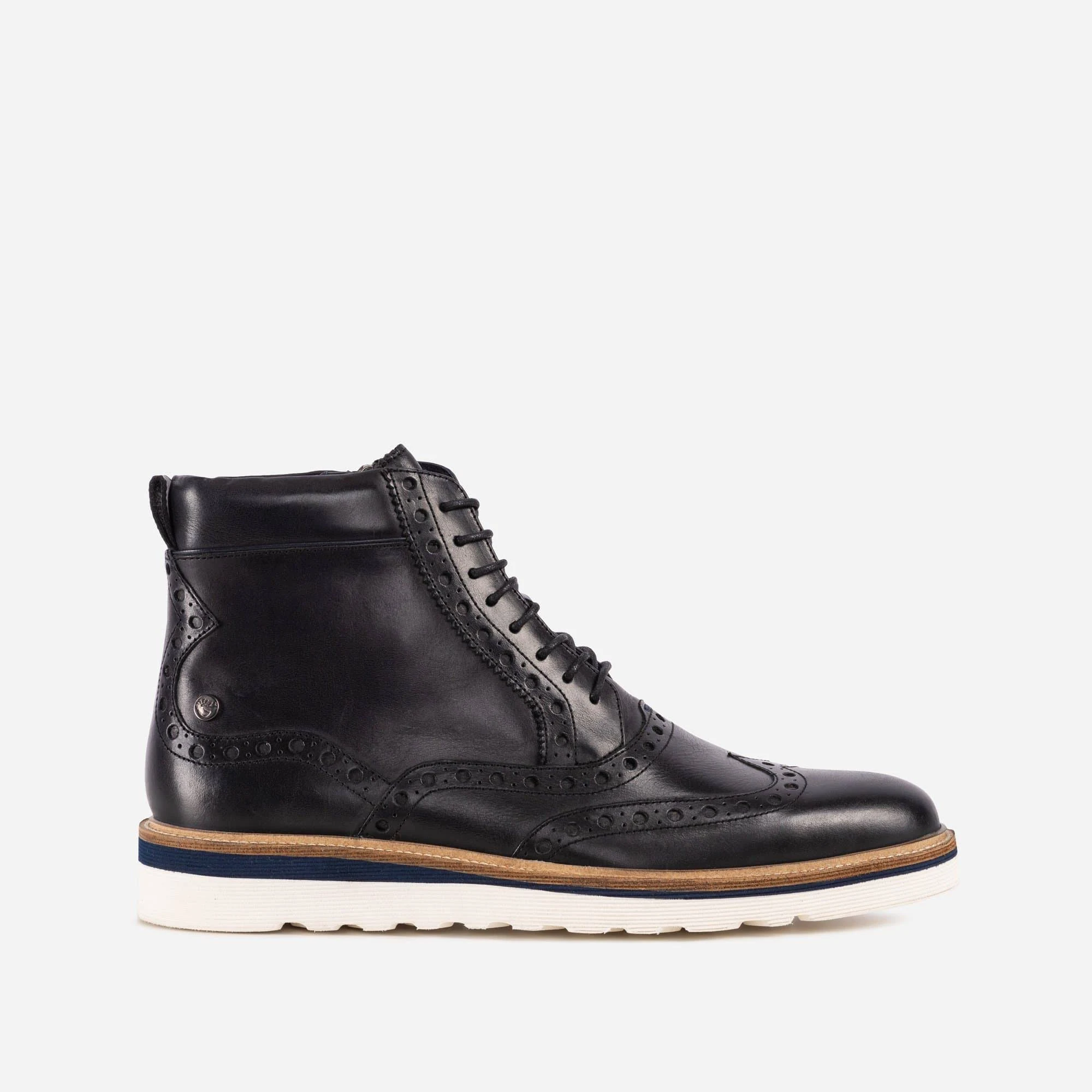 Mens GS Linton Black Wedge Brogue Boot