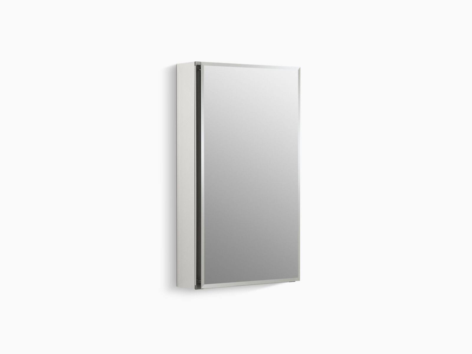 KOHLER K-CB-CLC1526FS 15x22 W X 26x22 H Aluminum Single-Door Medicine Cabinet with Mirrored Door, Beveled Edges
