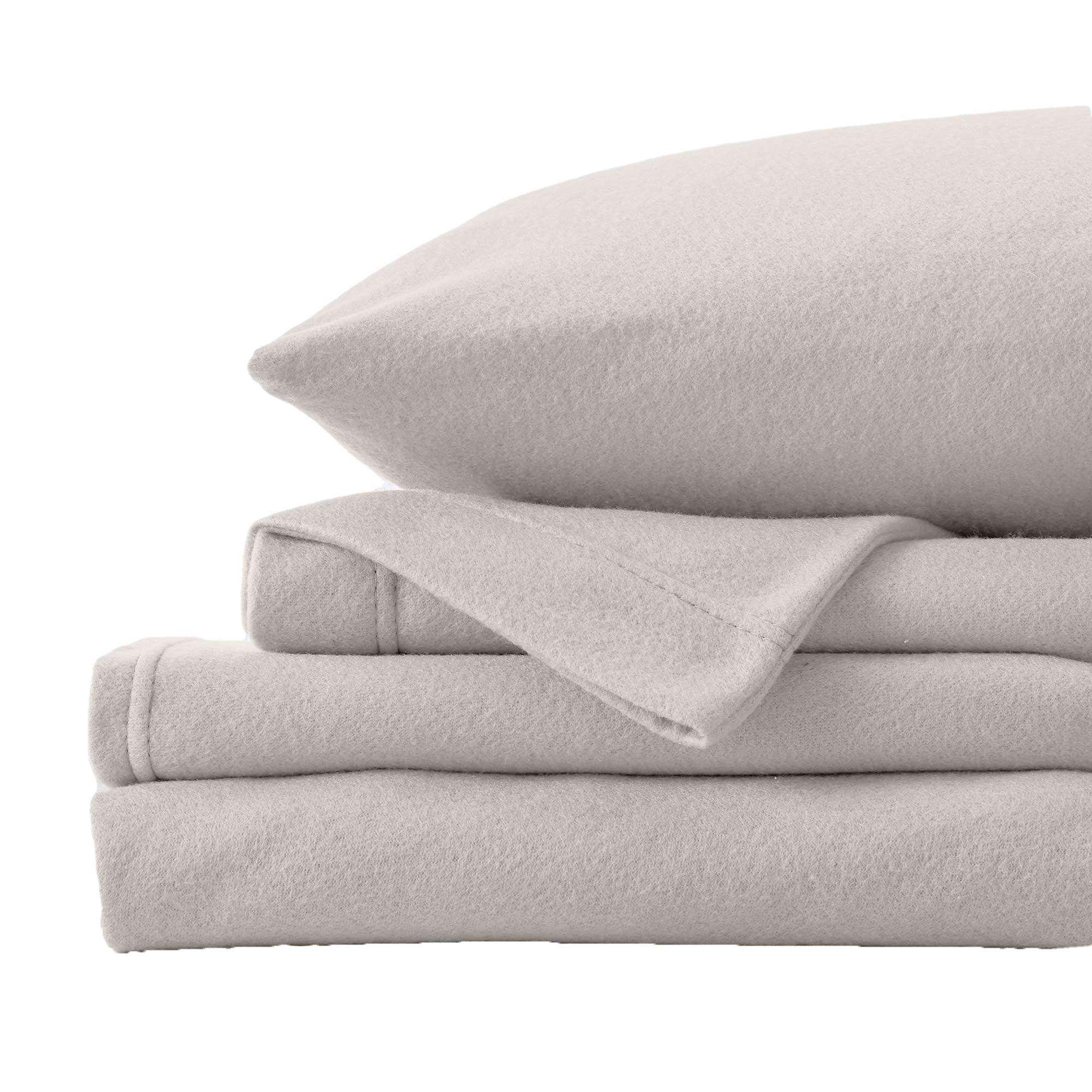 Great Bay Home Christina Solid Fleece Sheet Sets Full Ivory