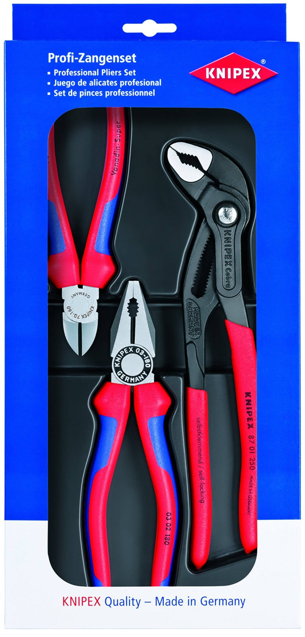 Knipex 00 20 09 V01 Plier Set,Dipped,3 Pcs