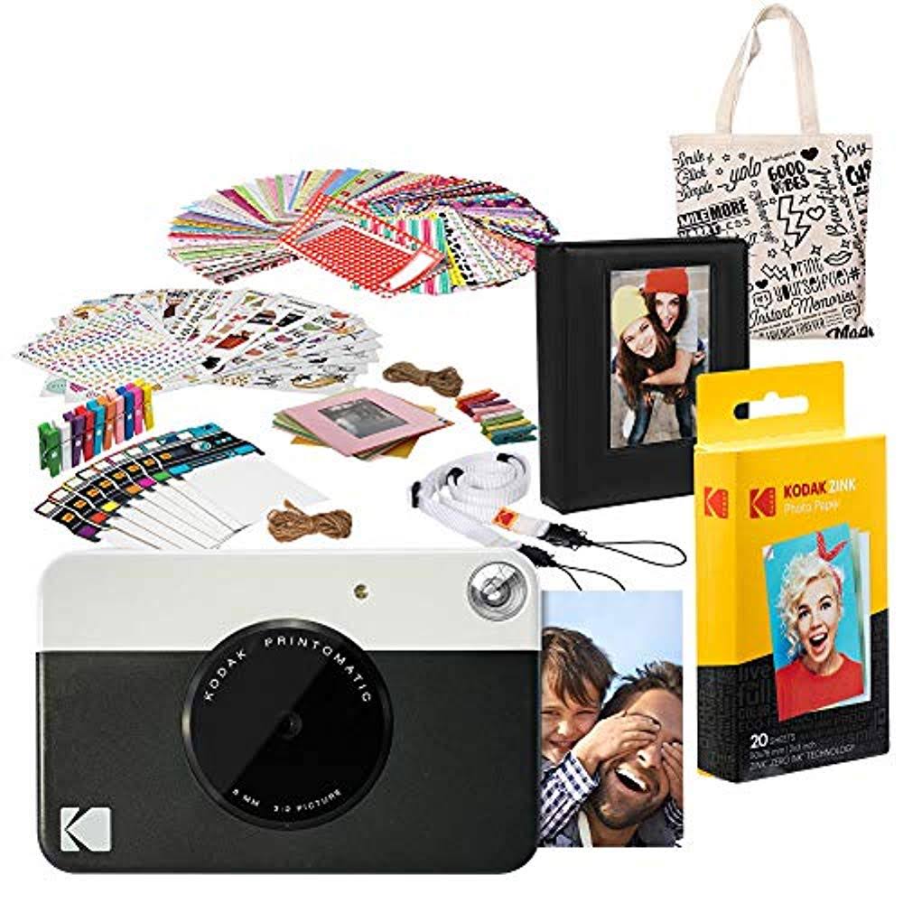 Kodak Printomatic Instant Print Camera (Black) Deluxe Bundle