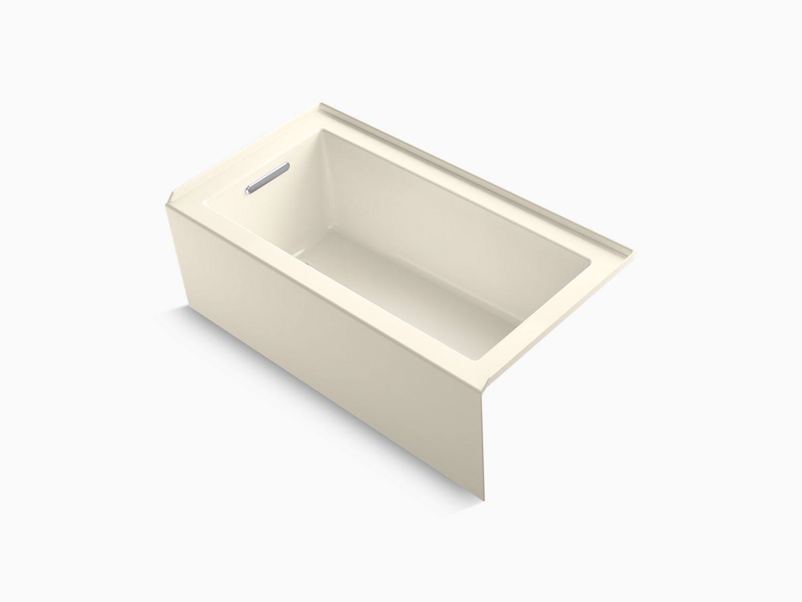 Kohler 1957-LA-47 Underscore 60x22 x 32x22 Alcove Bath with Integral Apron, Integral Flange and Left-Hand Drain - Almond
