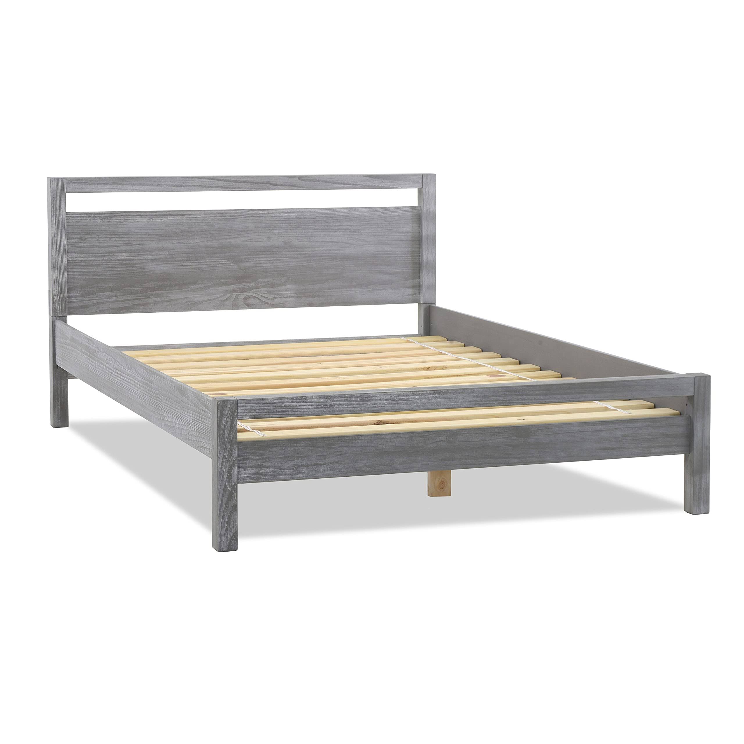 Grain Wood Furniture Queen-size Solid Wood Loft Platform Bed - Brushed Grey