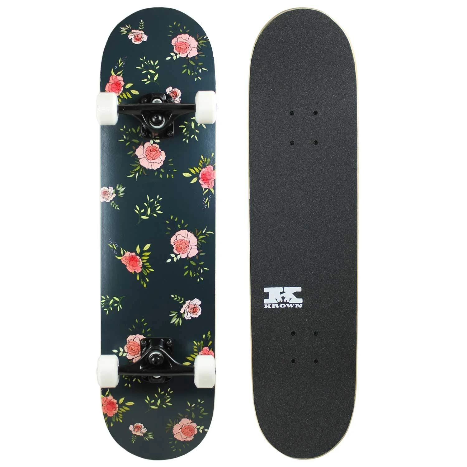 Pro Skateboard Complete Pre-Built Floral Flowers 7.75x22 Ready to Ride