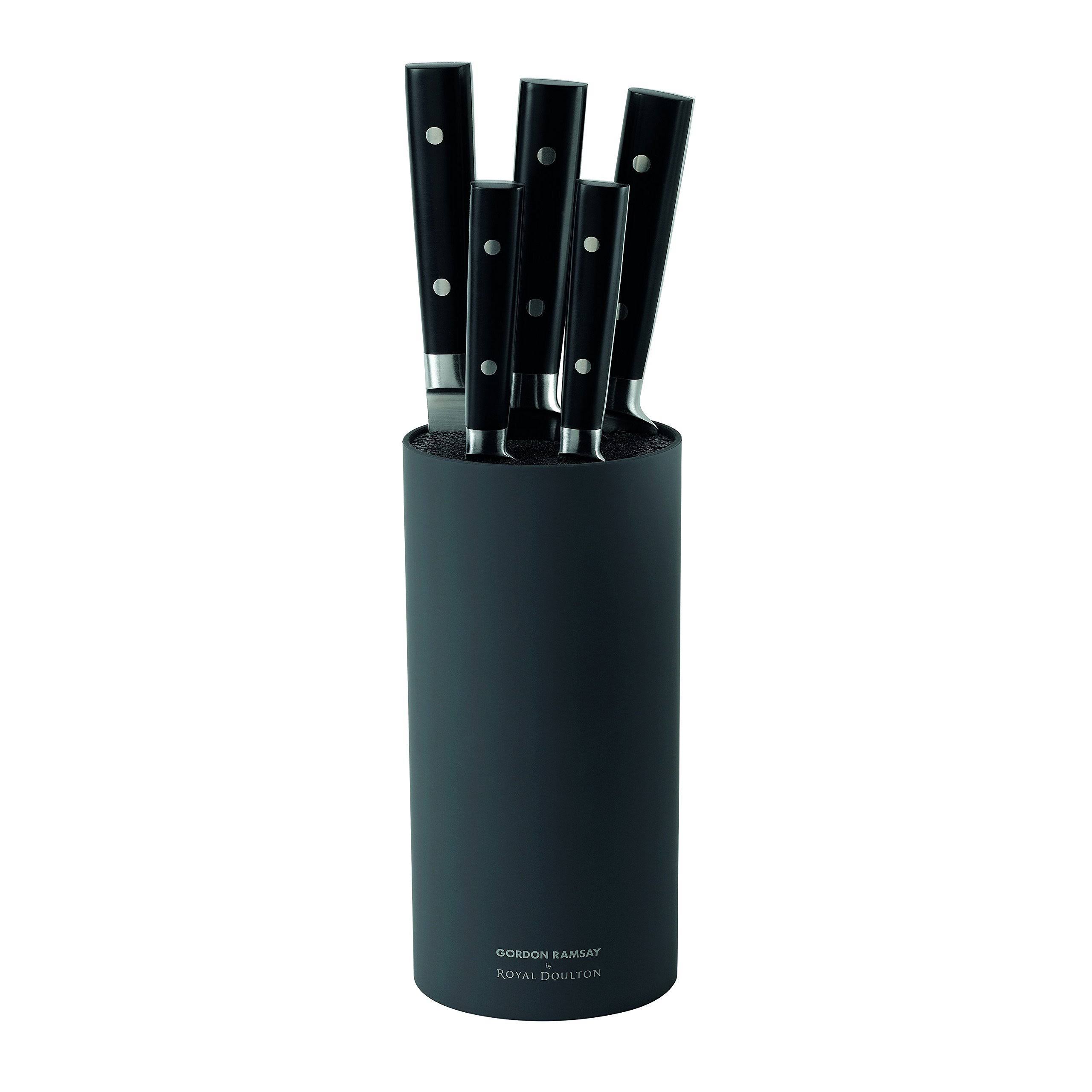 Gordon Ramsay by Royal Doulton 6-Piece Knife Block Set Black