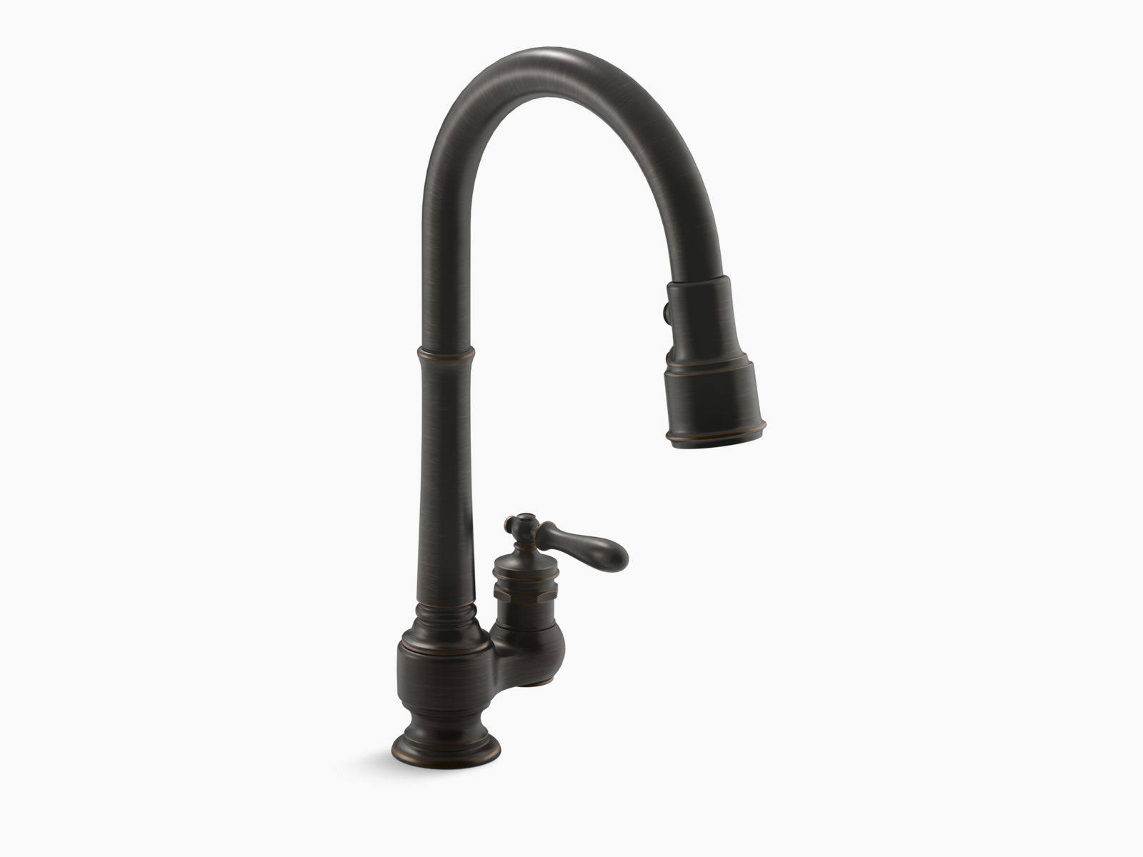 Kohler K-99260-2BZ Artifacts Single Handle Pull Down Kitchen Faucet - Oil Rubbed Bronze