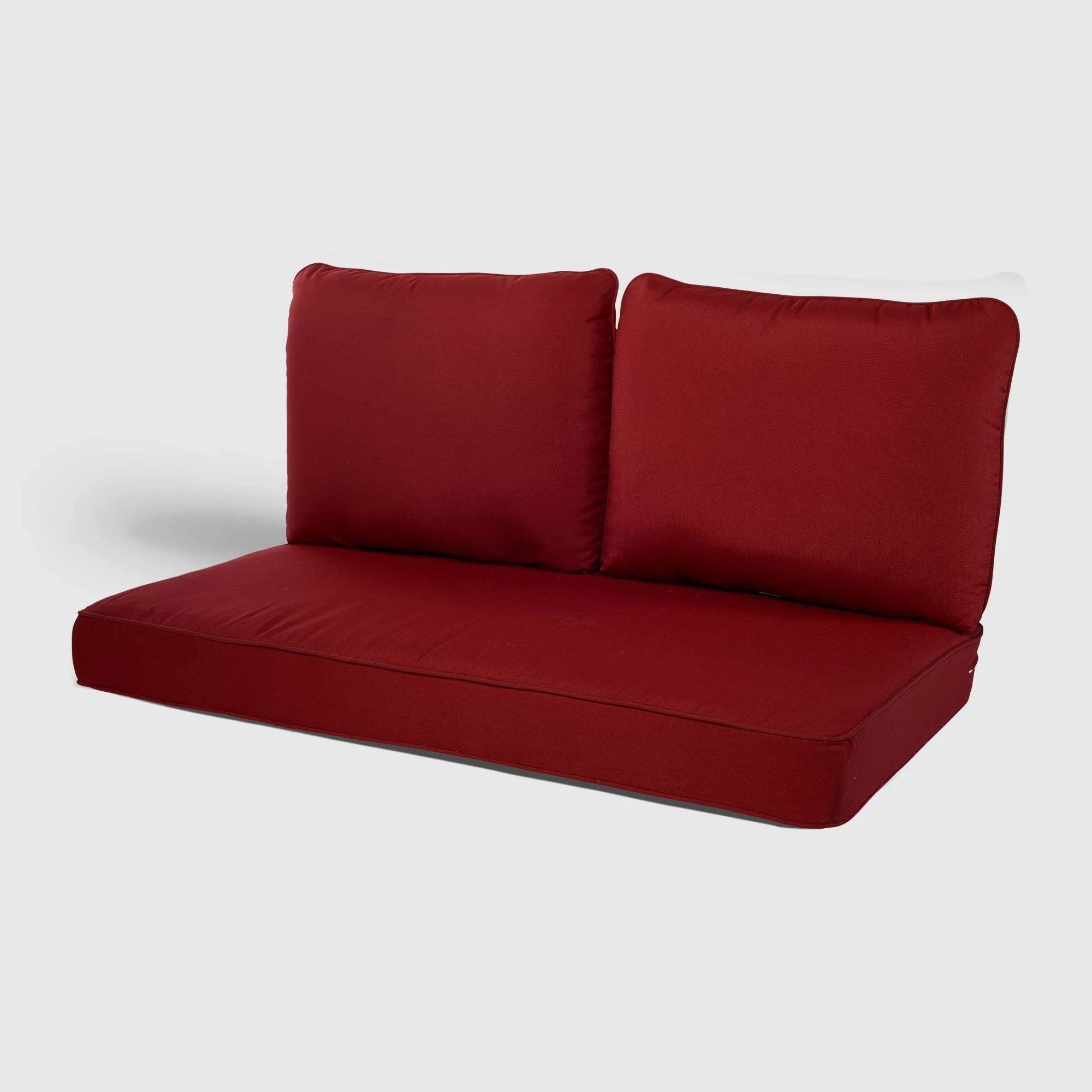 Rolston 3PC Outdoor Replacement Loveseat Cushions - Grand Basket - Red - Stripe Solid