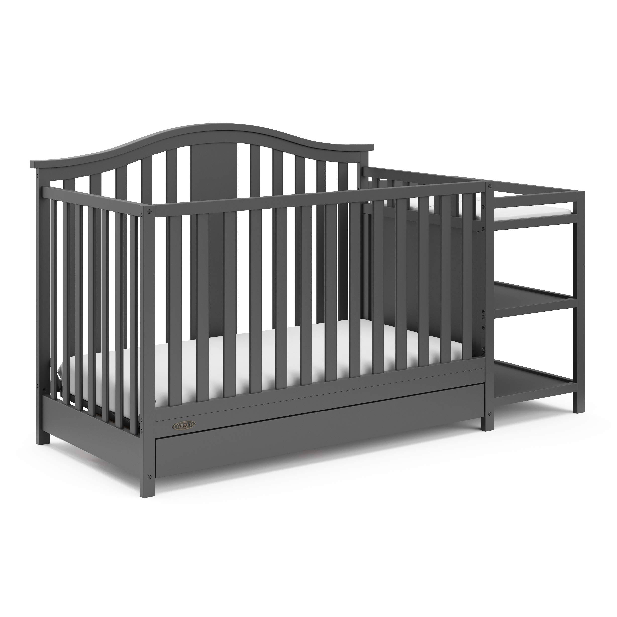 Graco Solano 4-in-1 Convertible Crib and Changer with Drawer - Gray