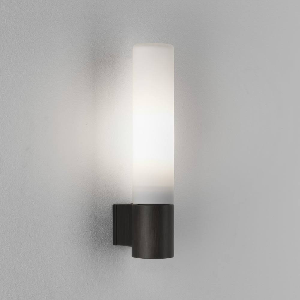 Bathroom Sconce Astro Bari Bronze Wall Light with Opal Tube 1047005