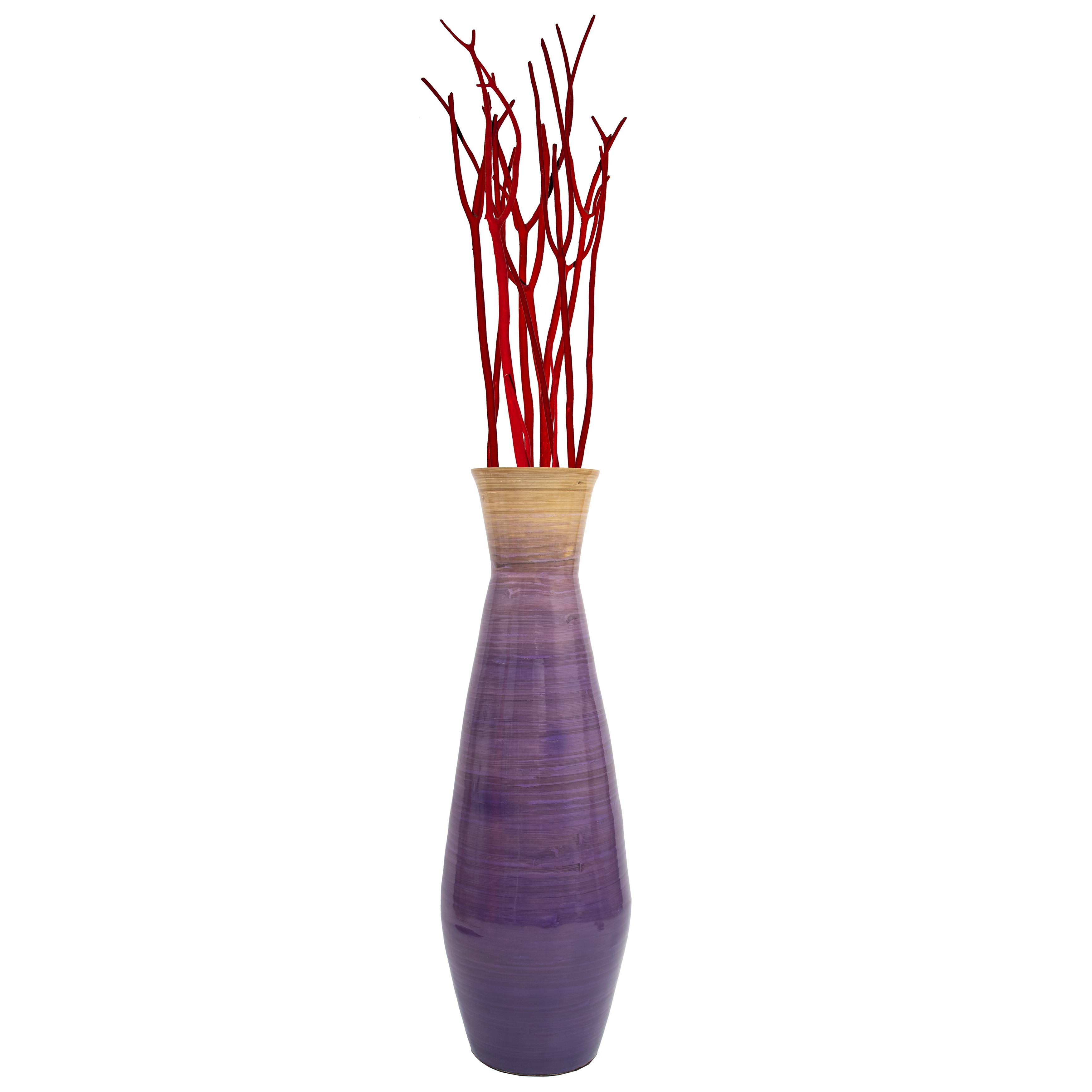 Uniquewise Bamboo Floor Vase, 28x22 Tall - Purple