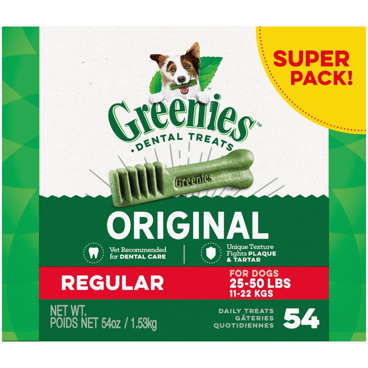 Greenies Regular Original Dental Dog Treats - 54oz
