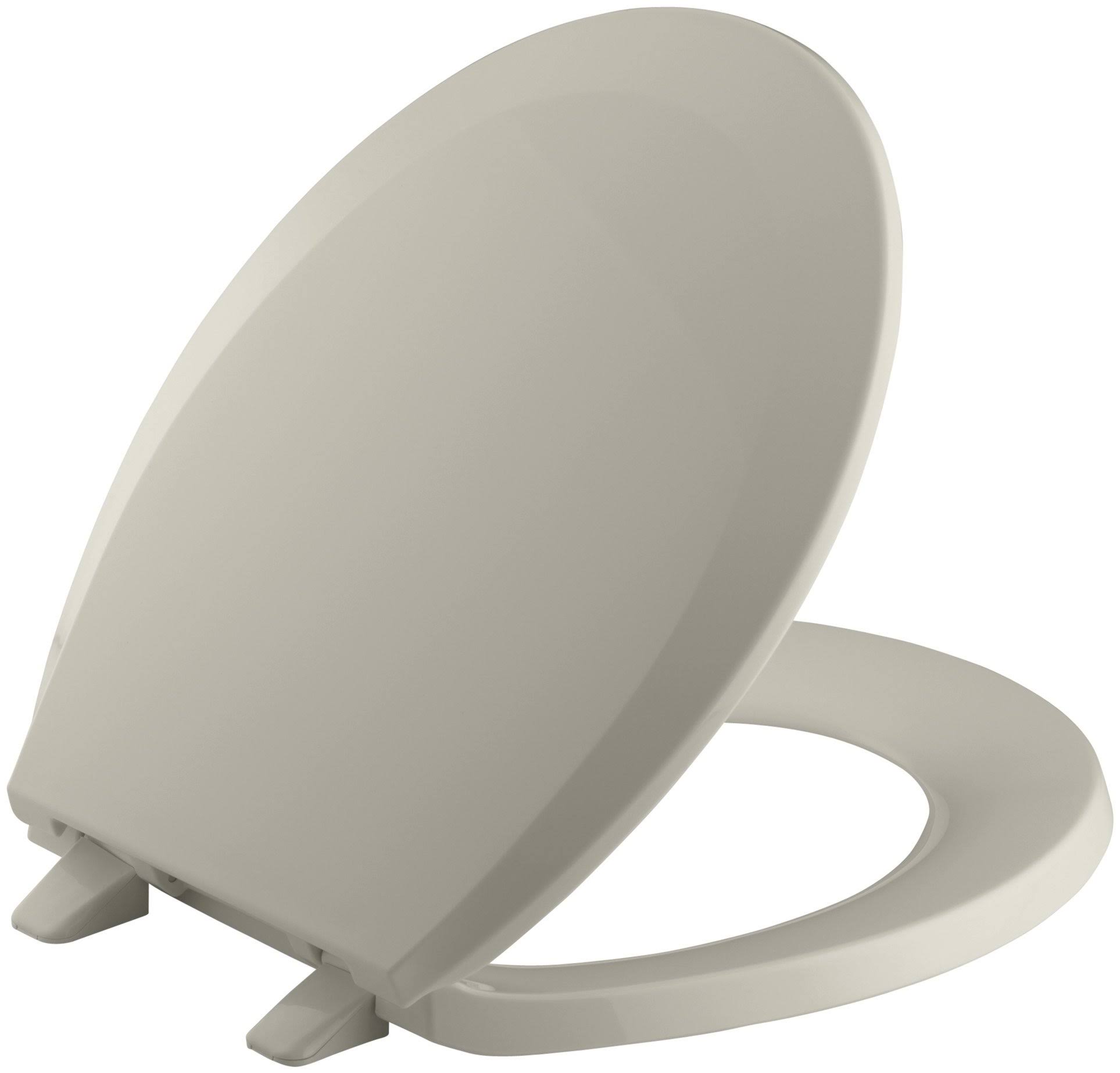 Kohler K-4662-G9 Lustra with Quick-Release Hinges Round-Front Toilet SEAT, Sandbar
