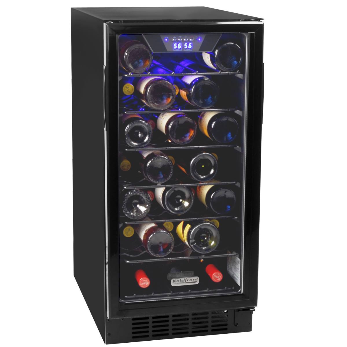 Koldfront 30 Bottle Built-in Single Zone Wine Cooler - Black