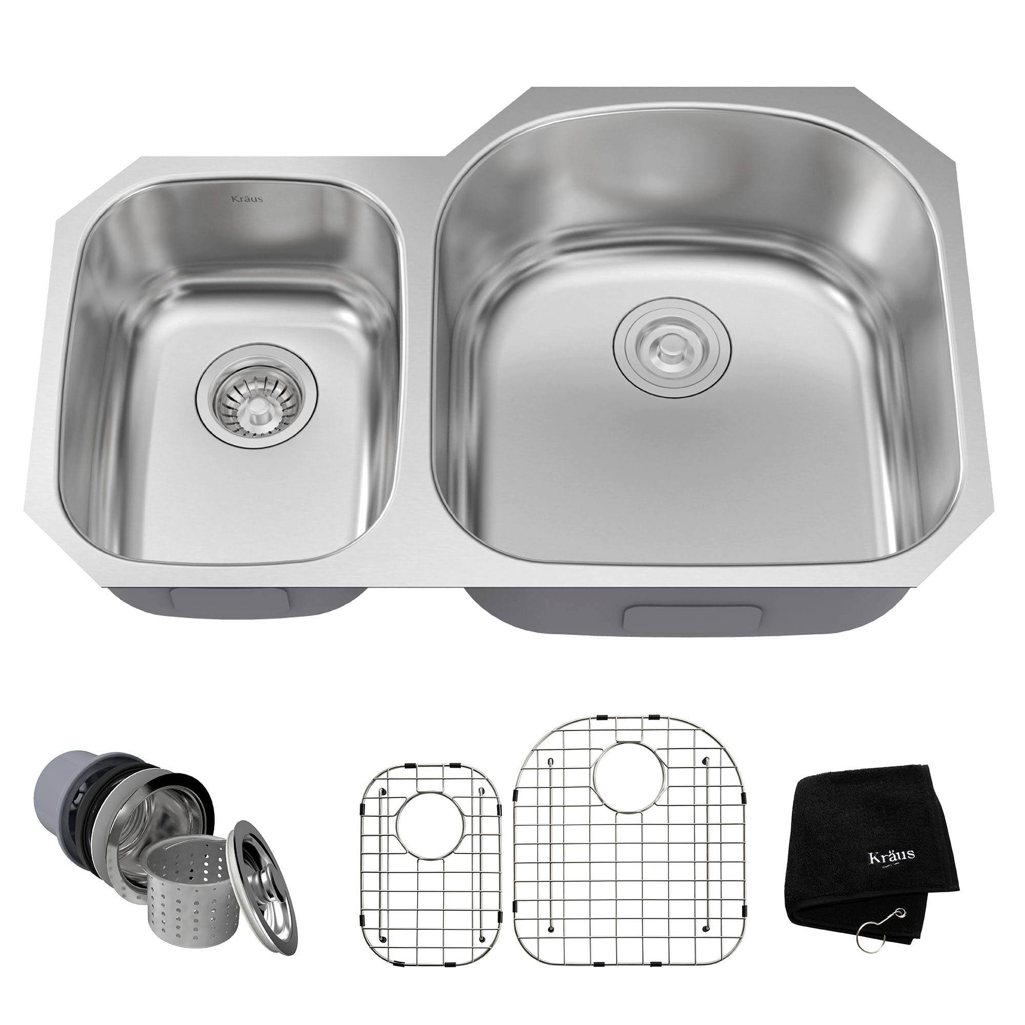 Kraus KBU25 Stainless Steel 32x22 Undermount Double Bowl Kitchen Sink