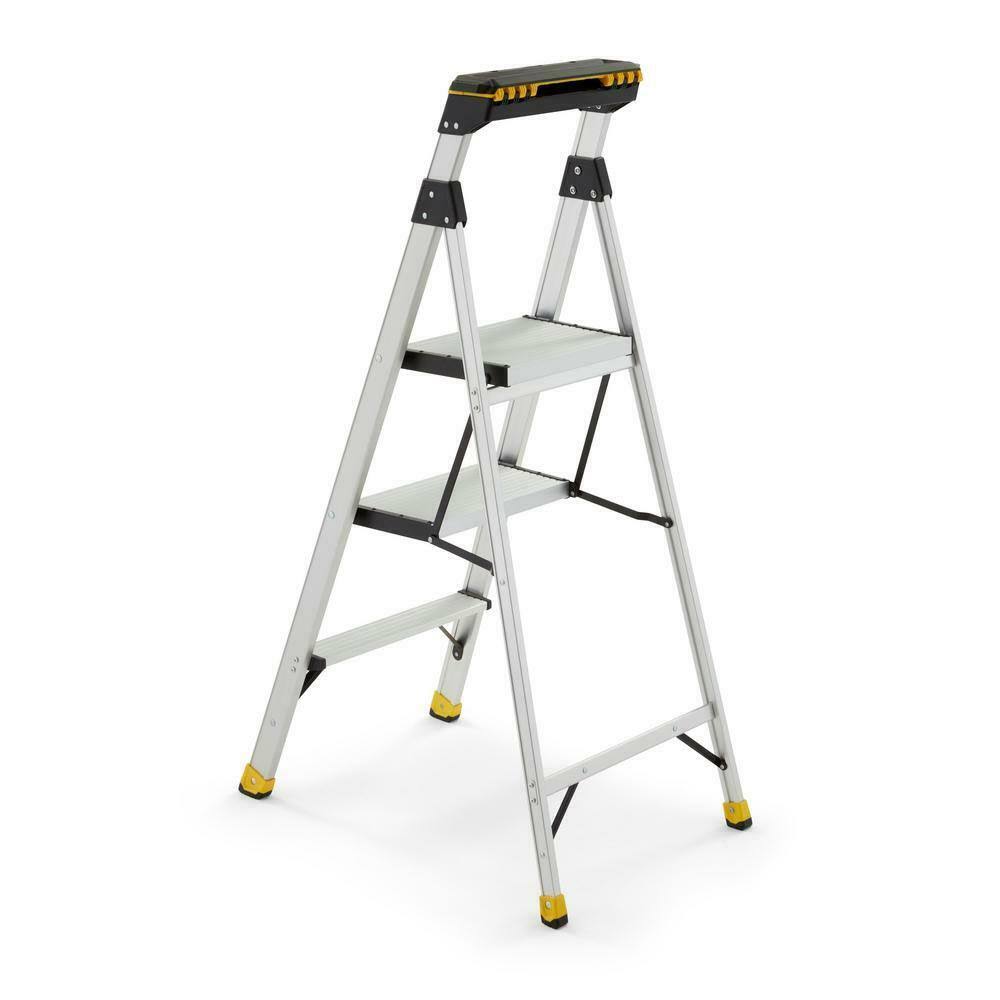 Gorilla Ladders Aluminum Hybrid Ladder Tray Tool Storage Work Heavy Duty 4.5 ft