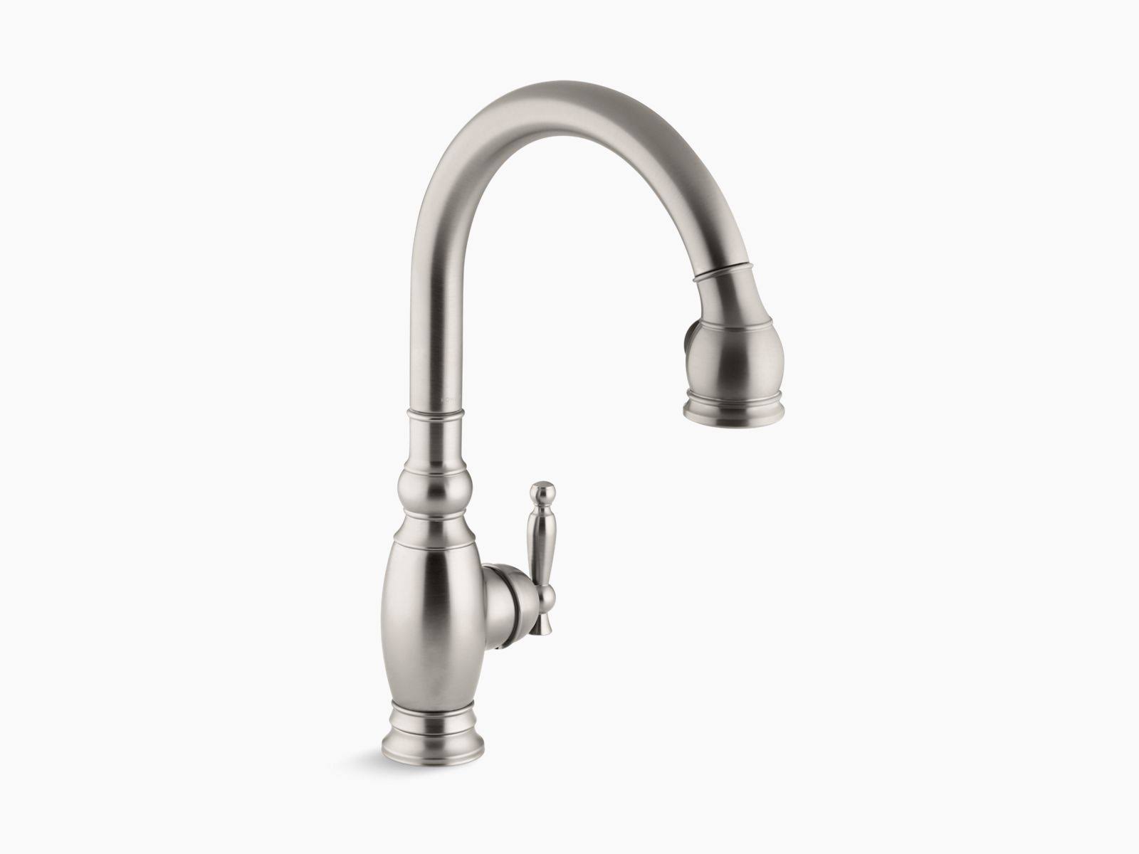 KOHLER K-690-VS Vinnata Kitchen Sink Faucet, Vibrant Stainless