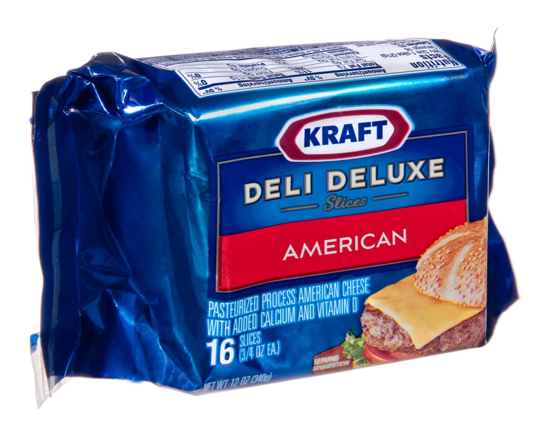 Deli Deluxe American Cheese, Sliced - 16 count, 12 oz pack