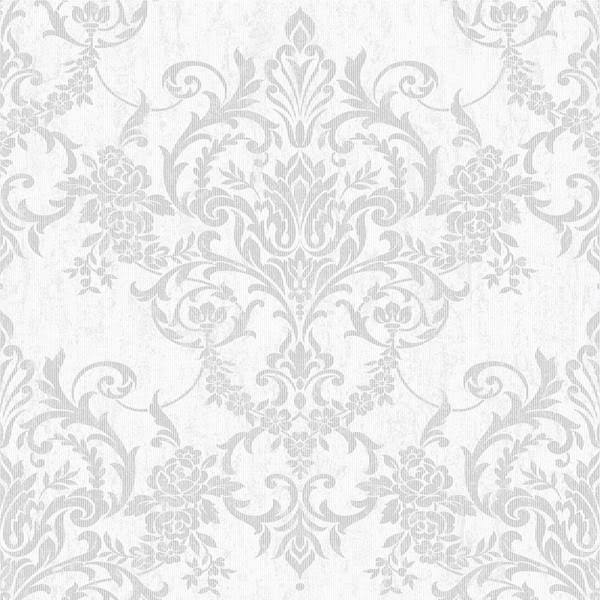 Graham u0026 Brown Victorian Damask Silver Wallpaper