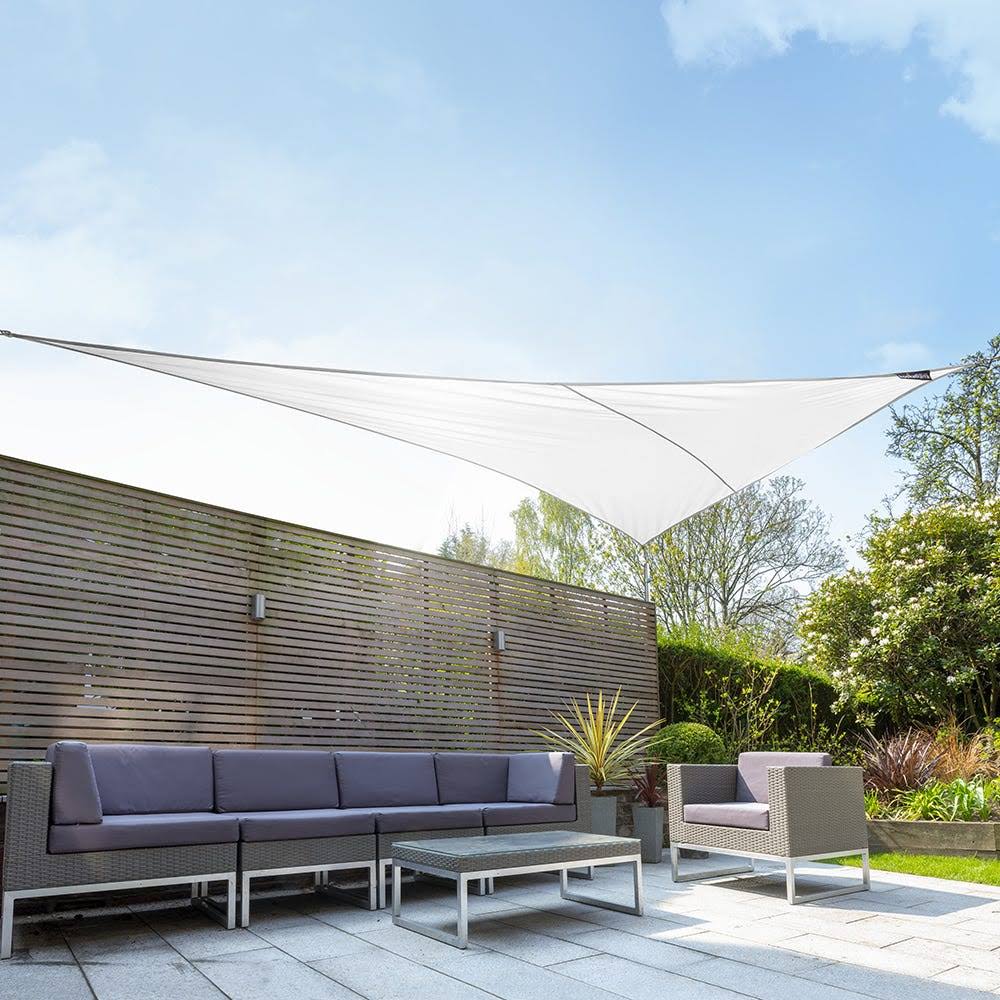 Kookaburra 13ft 9x22 x 19ft 8x22 Polar White Waterproof Woven Triangle Sail Shade