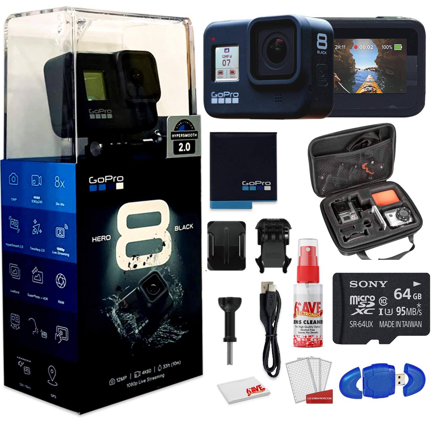 GoPro HERO8 Black Digital Action Camera - Waterproof, Touch Screen, 4K UHD Video, 12MP Photos Live Streaming, Stabilization - wi