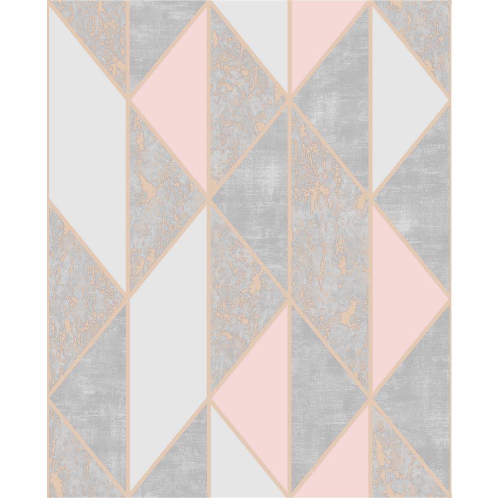 Graham u0026 Brown Milan Geo Blush and Rose Gold Wallpaper