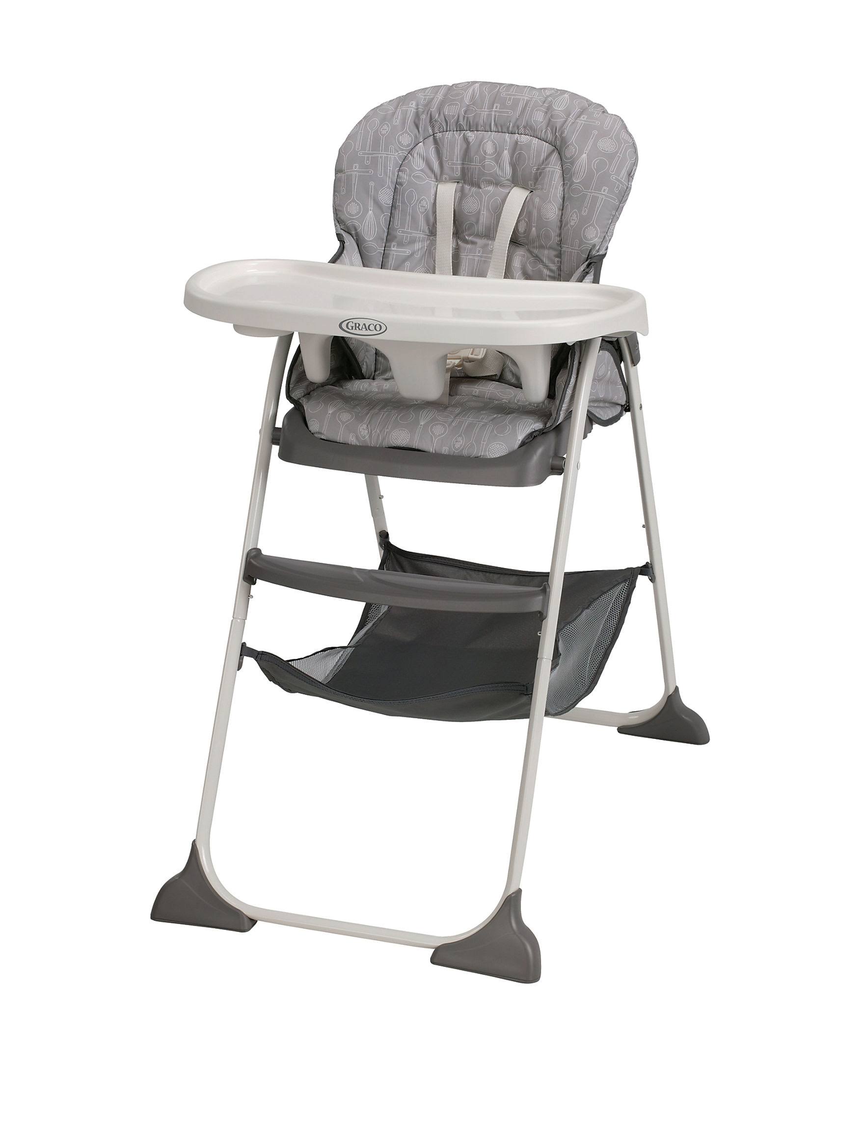 Graco Slim Snacker High Chair, Whisk, Gray