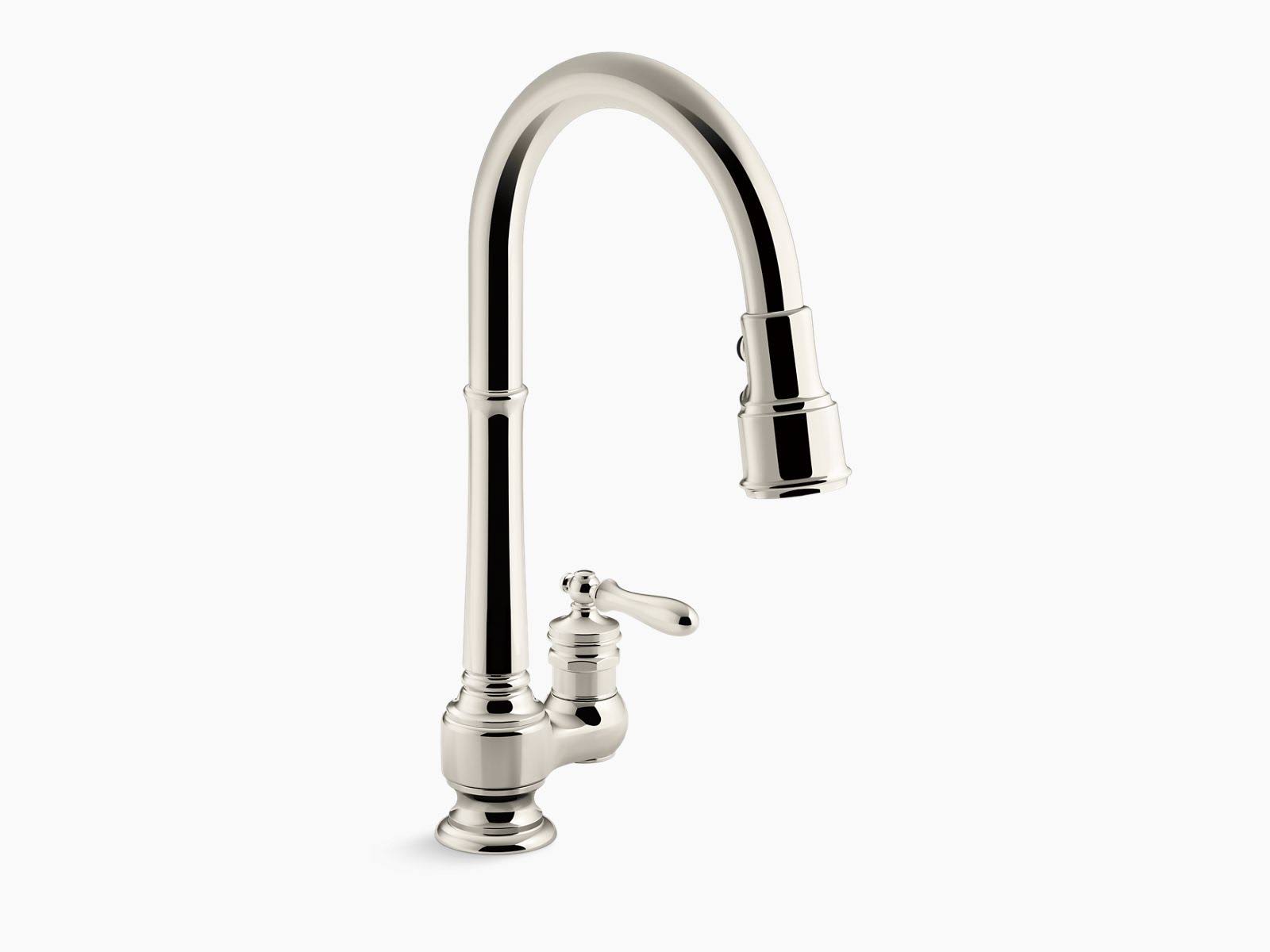 Kohler K-99260-SN Artifacts Single Handle Pull Down Kitchen Faucet - Vibrant Polished Nickel
