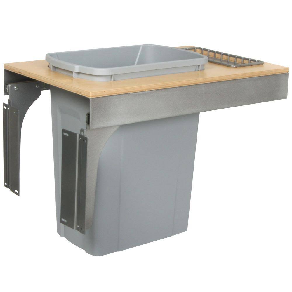 Knape u0026 Vogt 17.5 in. x 14.5 in. x 23.19 in. in Cabinet Pull Out Soft Close Trash Can