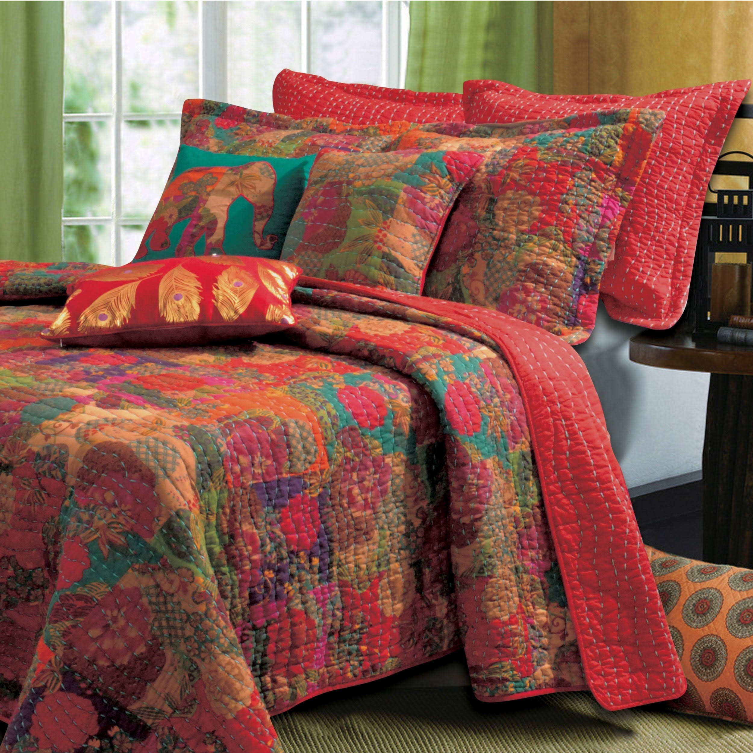 Greenland Home 5-Piece Jewel Bonus Quilt Set, Full/Queen