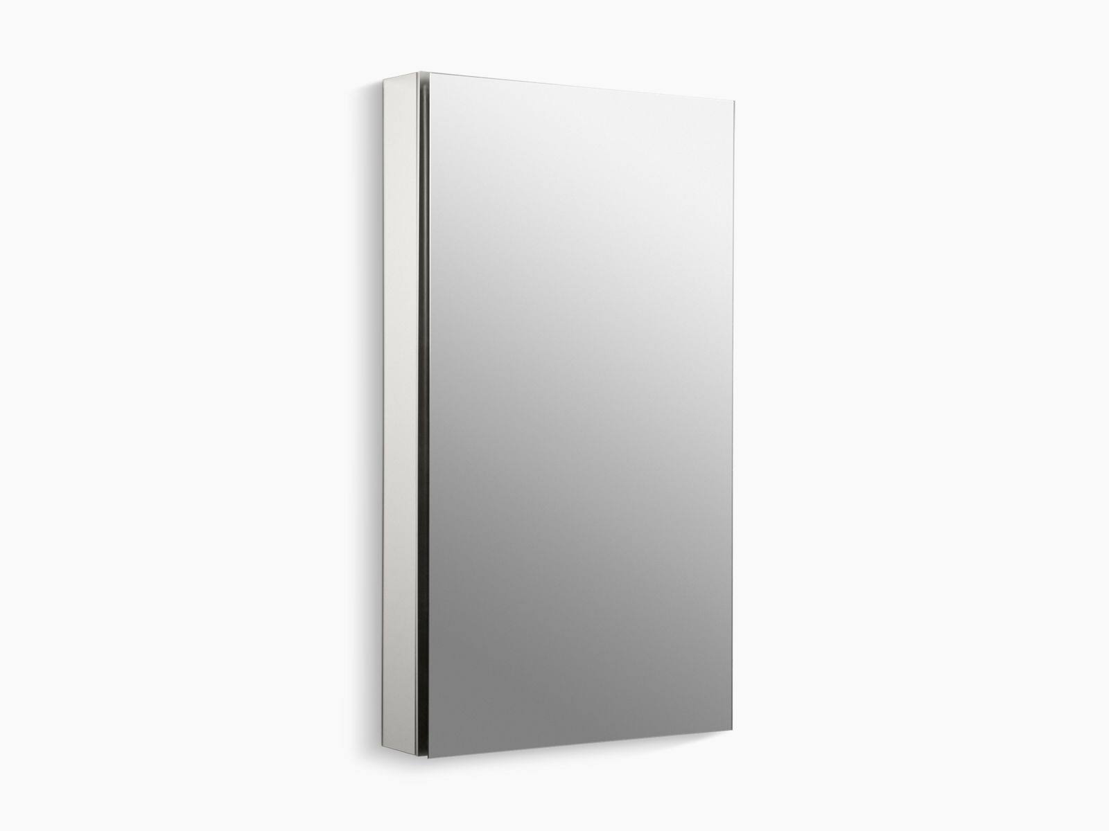 KOHLER K-2918-PG-SAA Catalan 20-1/8x22 W X 36-1/8x22 H Aluminum Single-Door Medicine Cabinet with 107 Degree Hinge - Satin Anodi