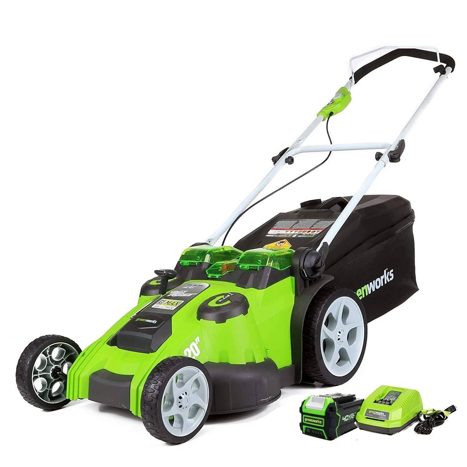 Greenworks 40V 20 inch Cordless Twin Force Lawn Mower, 5Ah Battery and Charger Included, 25302