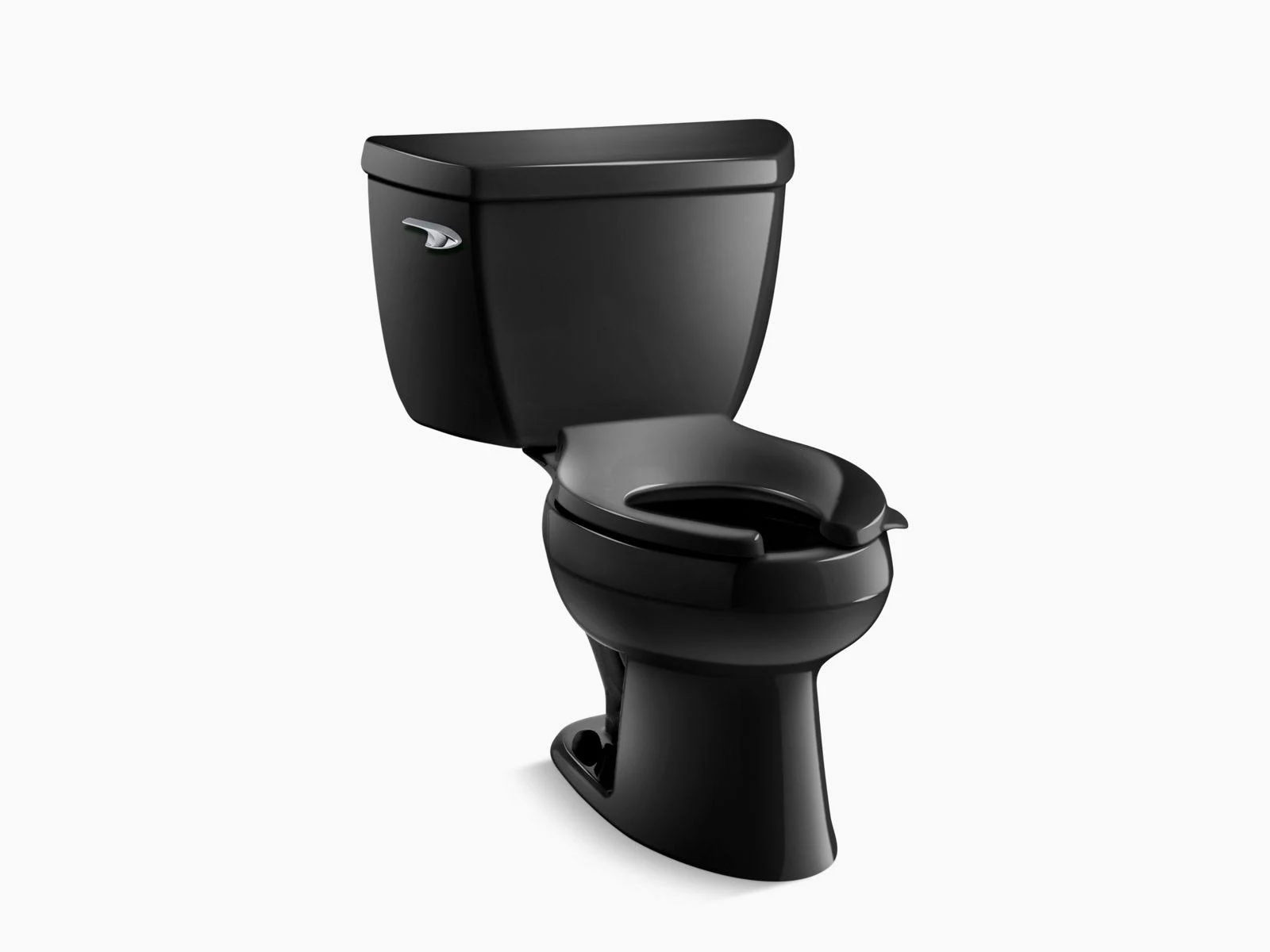Kohler K-3505 Wellworth Classic Two-Piece Elongated 1.6 GPF Toilet Black
