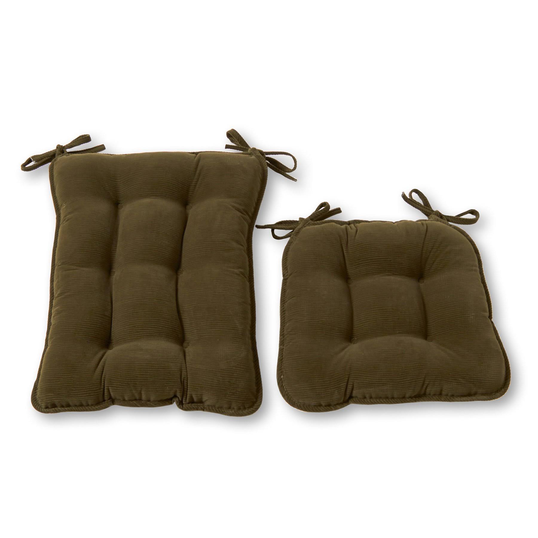 Greendale Home Fashions Standard Rocking Chair Cushion Set- Cherokee Solid, Sage