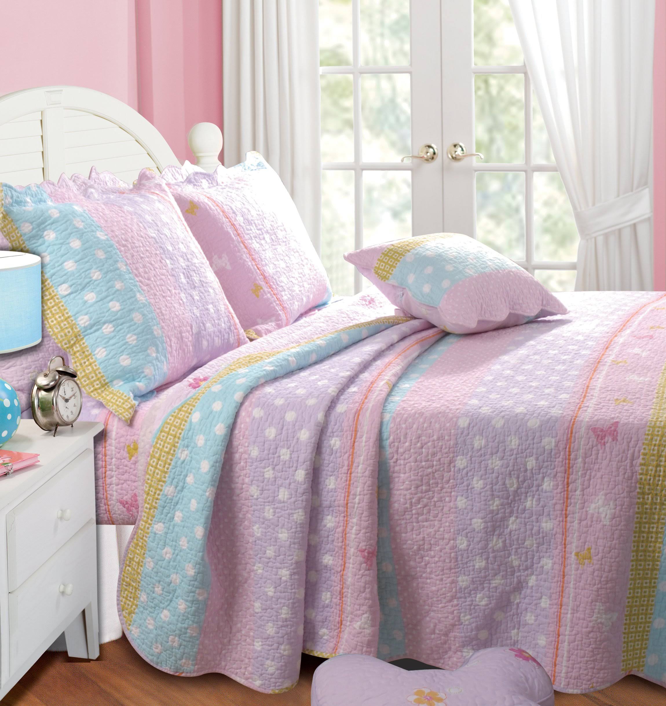 Greenland Home Polka Dot Stripe Quilt Set Twin