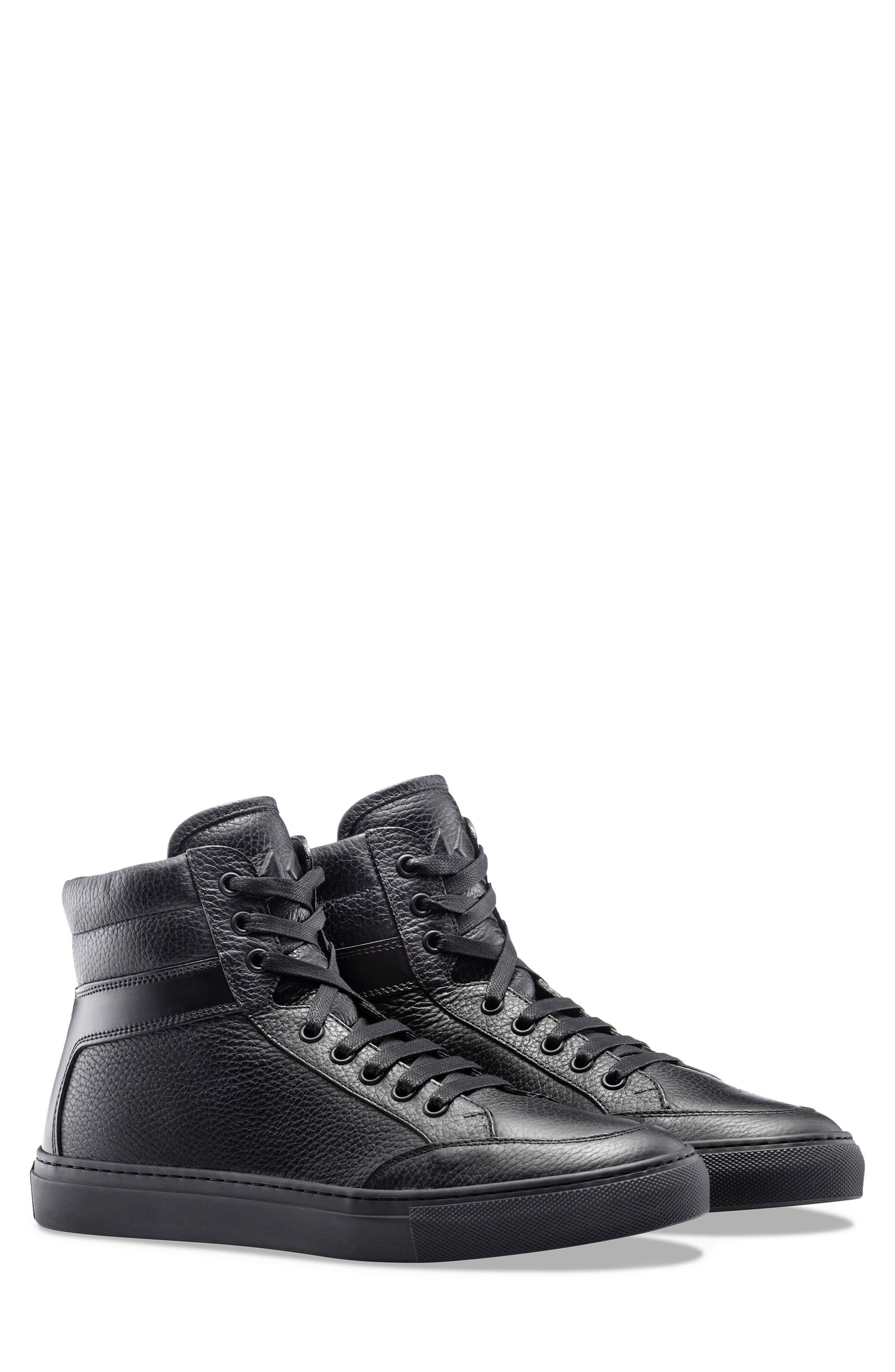 KOIO Men&s Primo High-Top Sneaker - Black - High-Top Sneakers