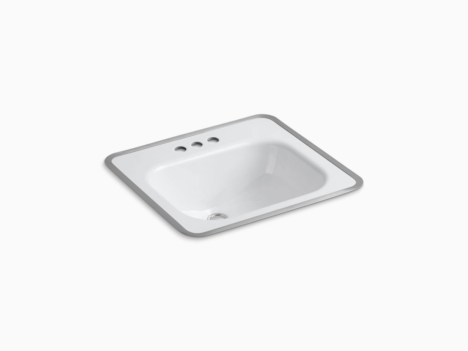 Kohler K-2890-4-0 Tahoe 20x22 Drop in Bathroom Sink - White