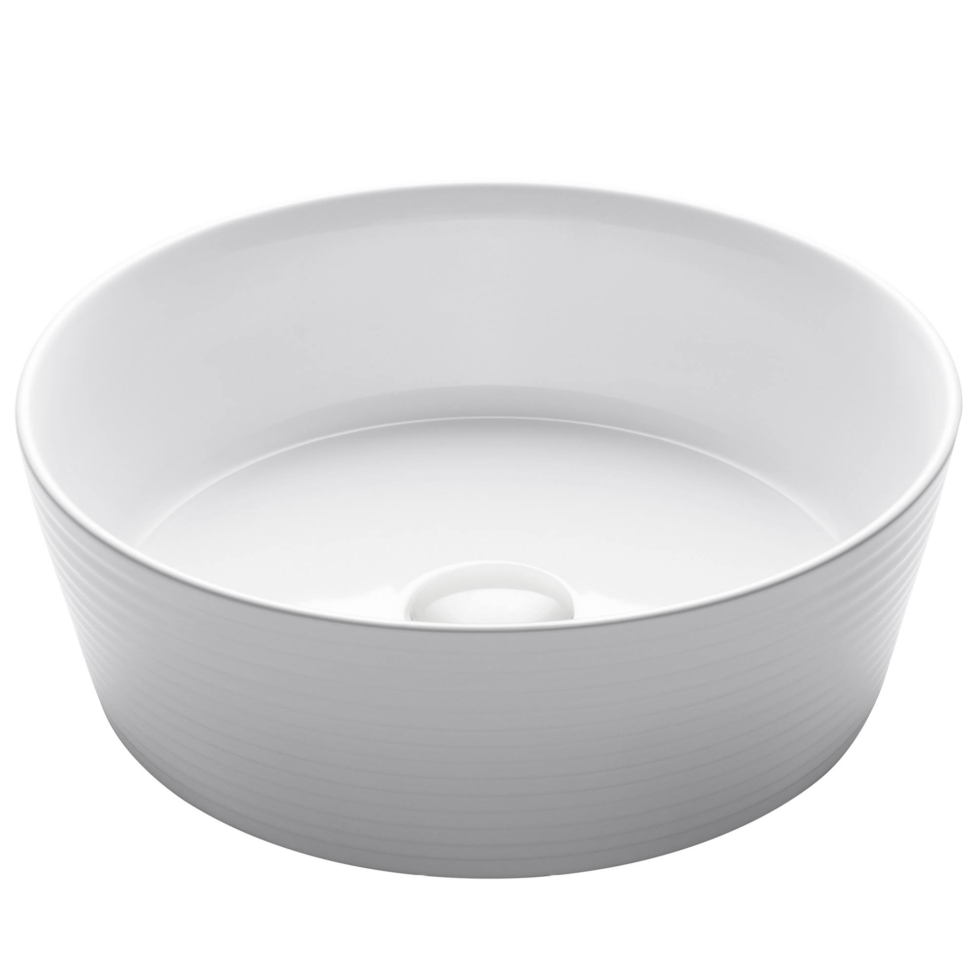 Kraus 15.75-Inch Viva Round White Ceramic Vessel Bathroom Sink
